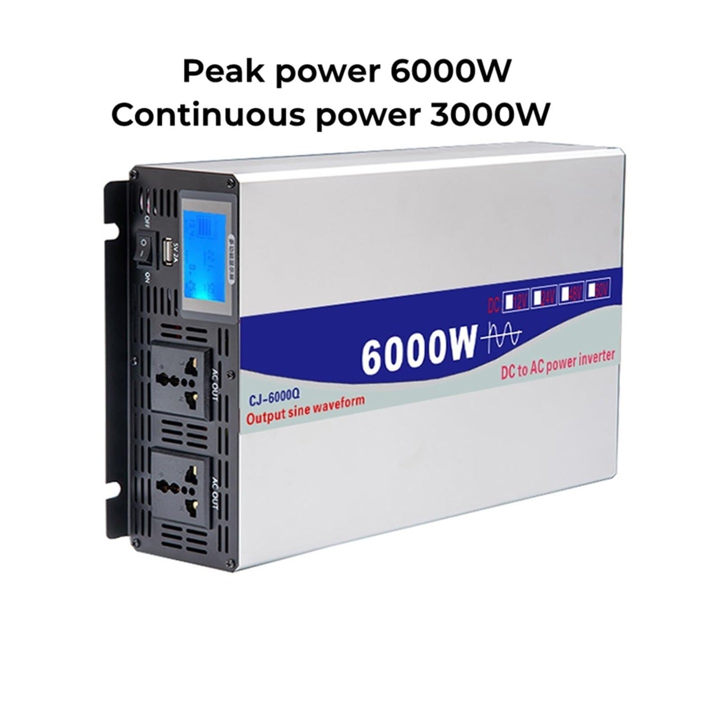 FORYON Inverter 12V 220V 6000W 8000W 24V 48V 60V 72V DC to 110V AC Pure Sine Wave Voltage Converter Power Solar Inverter L+E+D Display Universal(8000W Control,72V_120V(60HZ))