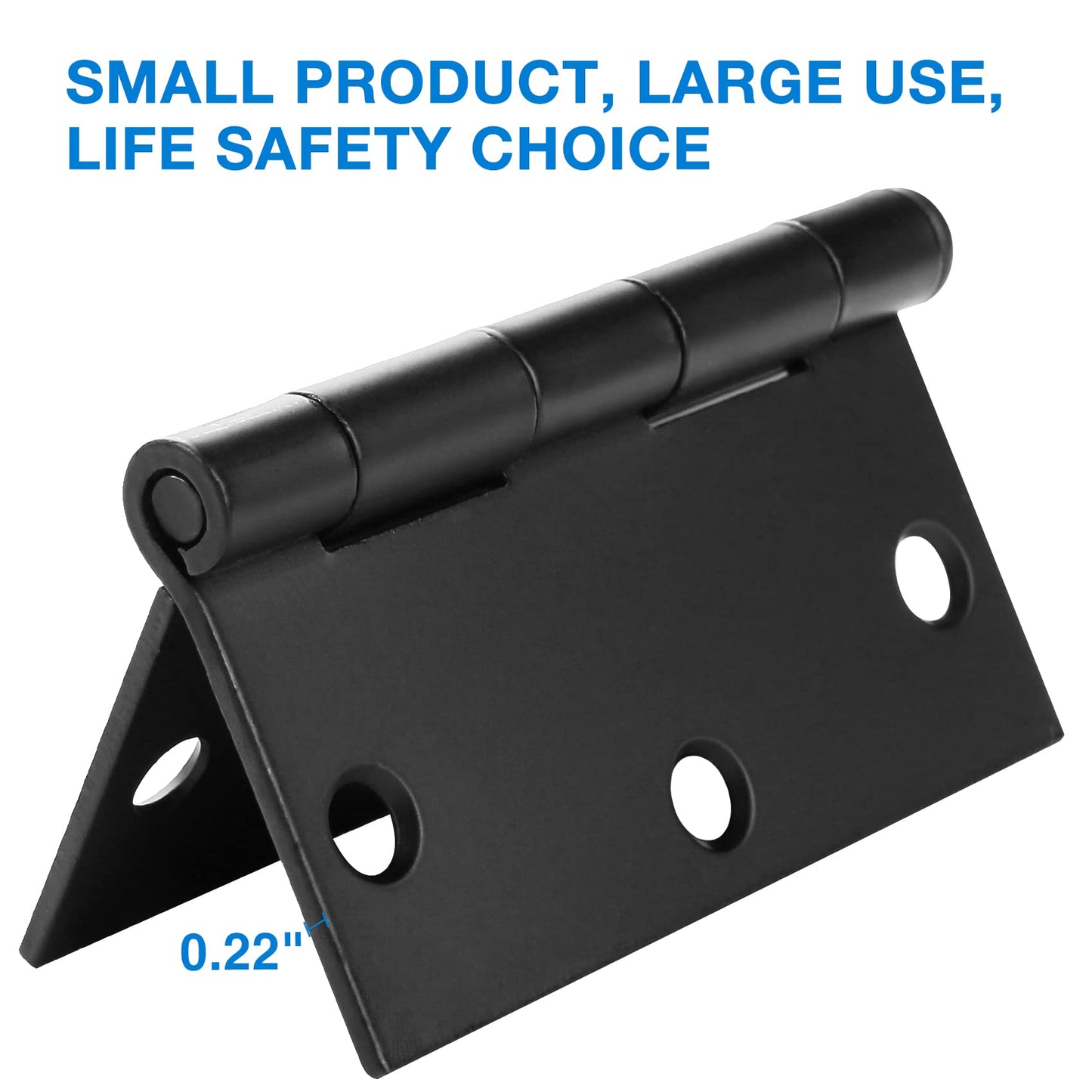 12 Pack 3 1/2 Inch Matte Black Door Hinges 3.5" Interior Square Iron Bifold Silver Standard Residential 3 ½"Satin Nickels Hinge for Doors Hardware Kit Tool Office Bedroom Study Living Room Decor