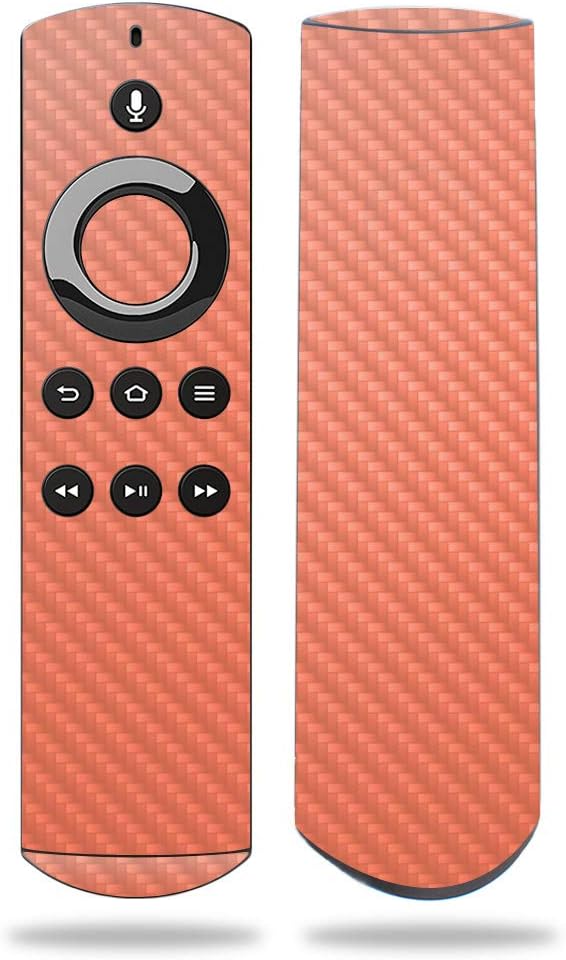 MIGHTY SKINS MightySkins Carbon Fiber Skin for Amazon Fire TV Remote - Salmon | Protective, Durable Textured Carbon