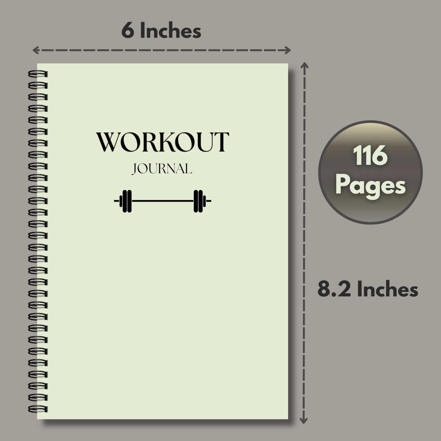 Workout Journal for Men & Women – Fitness Journal & Workout Logbook, Gym Fitness Planner with 52 Weeks of Tracking, Exercise Log Book for Weight Loss & Training – Hard-Cover Spiral Binding – Green