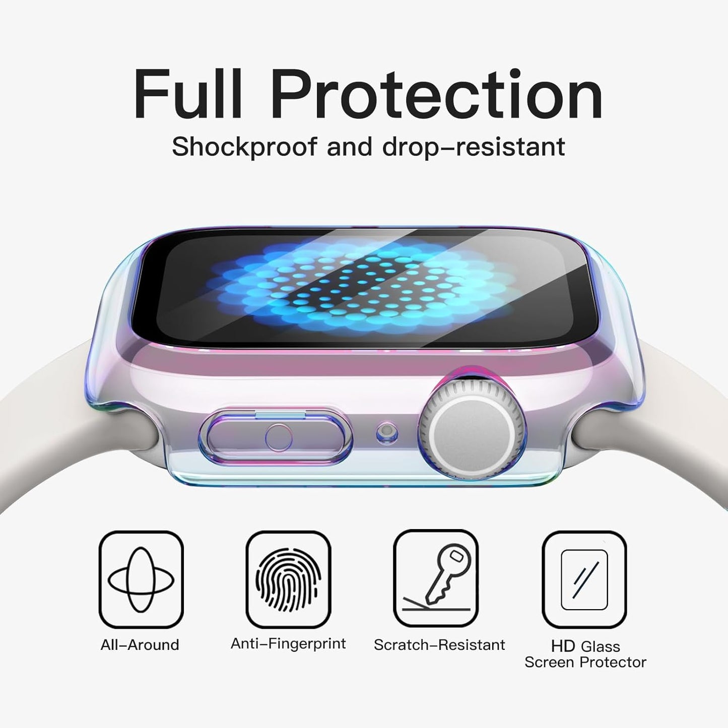 11/10 46mm, 2 Pack JETech Plated Case with Screen Protector for Apple Watch Series Metallic Luster Design, Overall