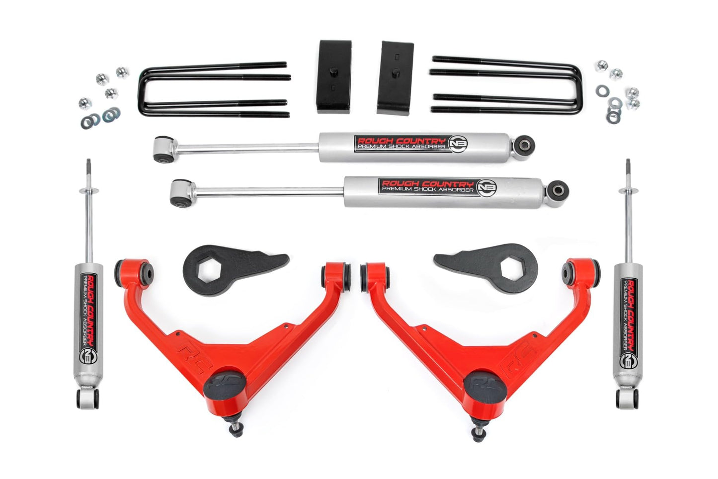 Rough Country 3" Lift Kit for 2001-2010 Chevy/GMC 2500HD | FT Codes - 8596N2RED