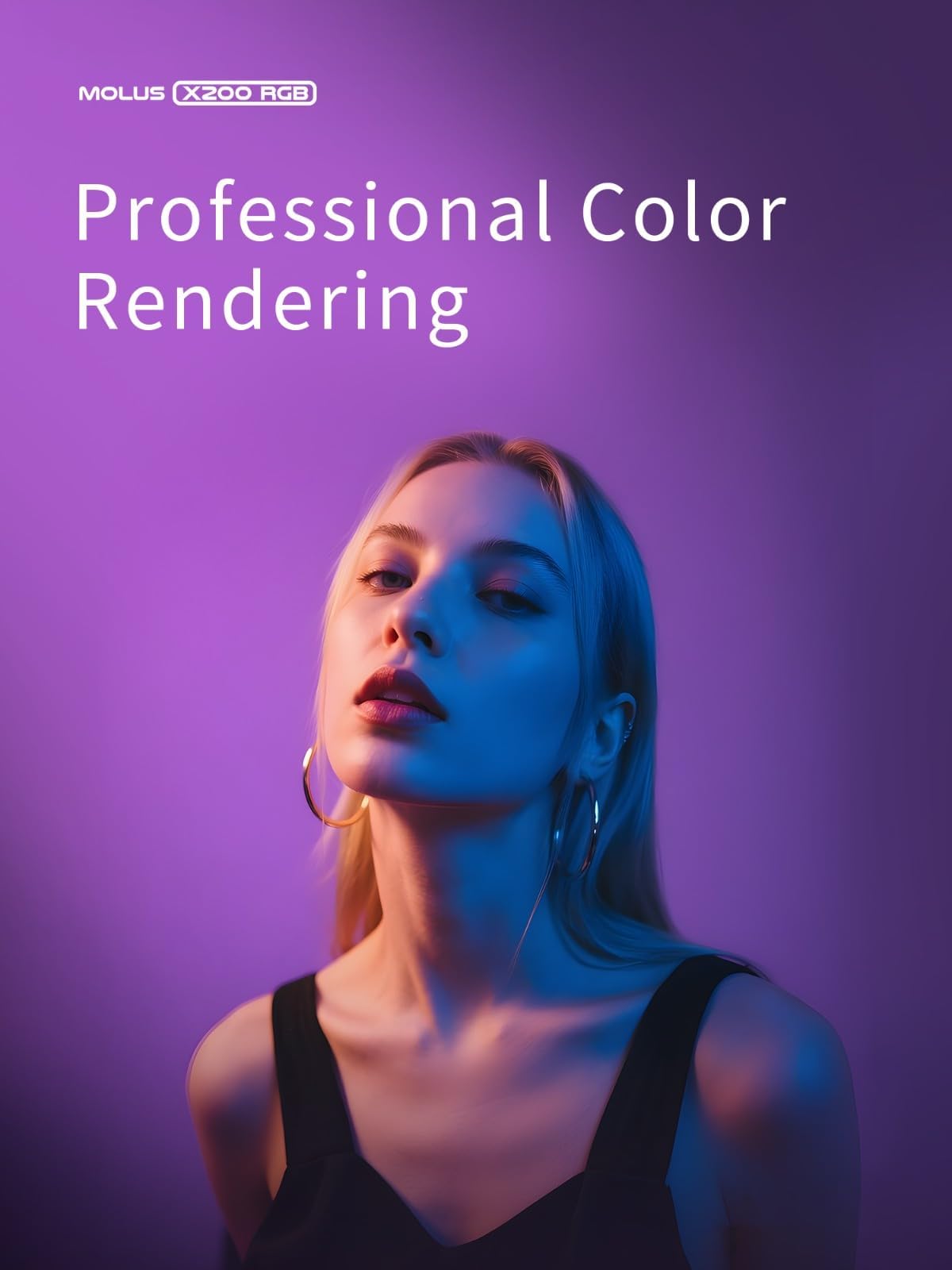ZHIYUN MOLUS X200 RGB 200W Video Light zhiyun Light Supports V-Mount Battery, HUB Expansion, and PD Power Photography Lighting 2500K~10000K CRI≥95 TLCI≥97 with Bowens Mount Diffuser for Tiktok