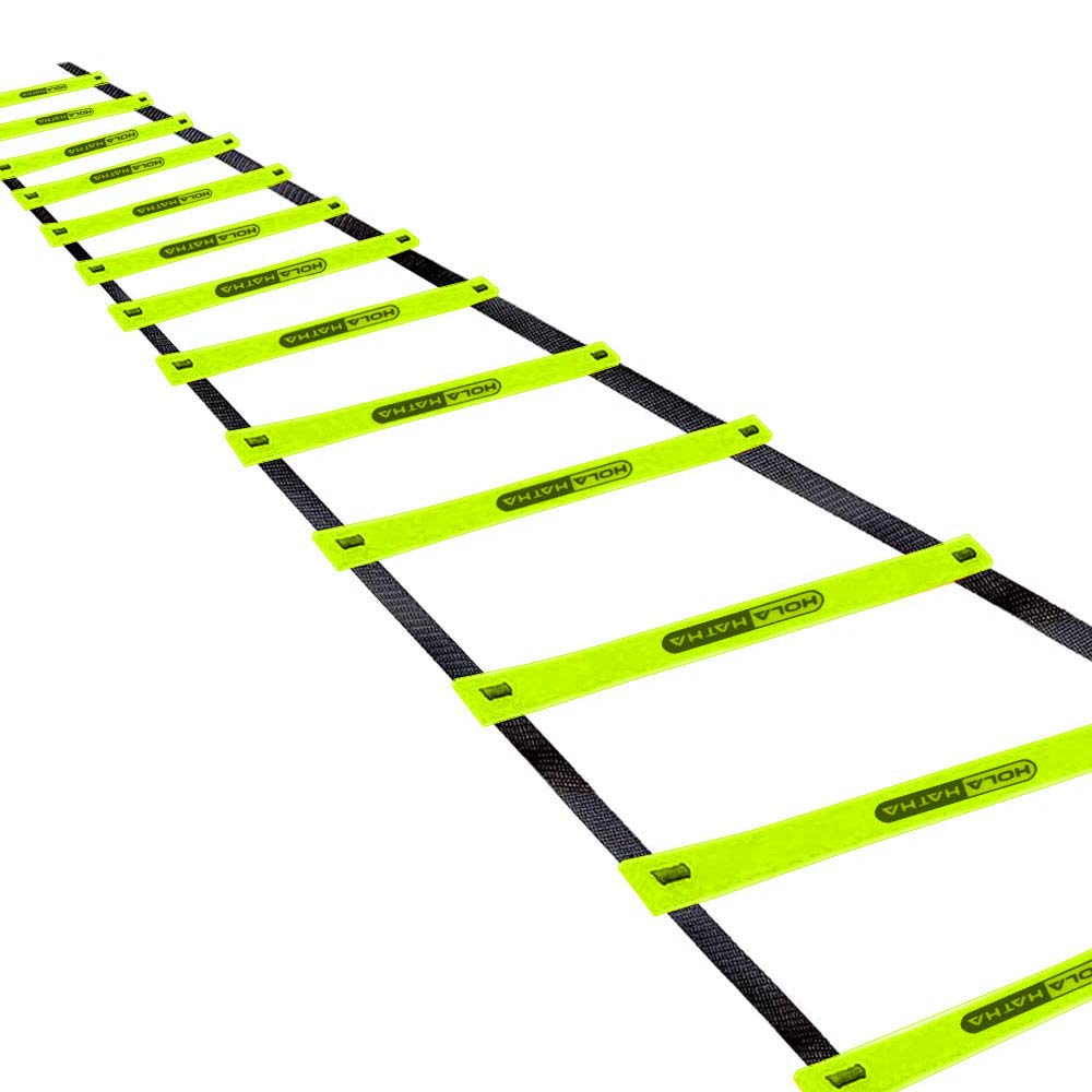 HolaHatha Adjustable Agility Ladder, 20' Sports Training Equipment with 12 Rungs for Speed Fitness - Football, Baseball, Soccer and Running Drills