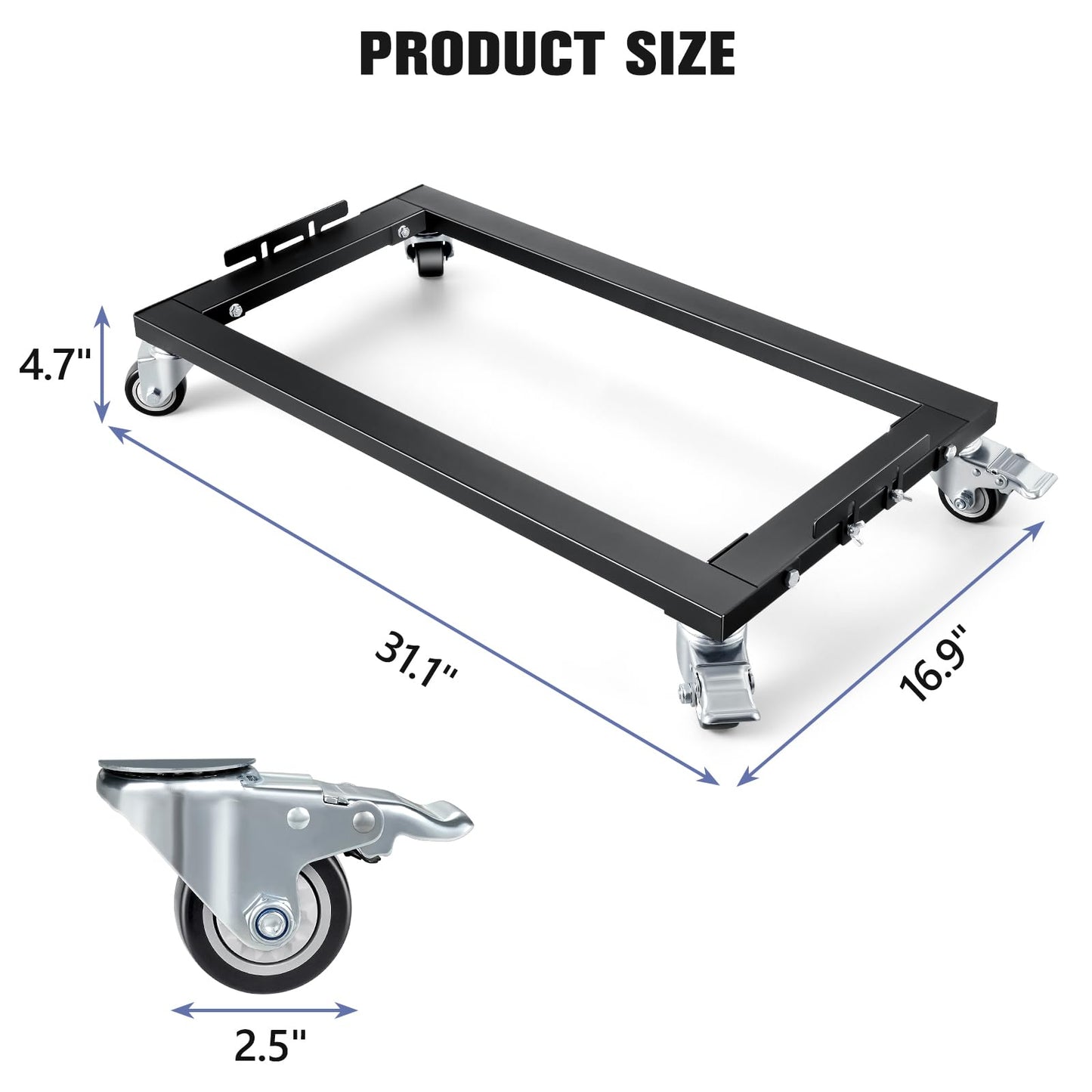 KEDSUM Industrial Mover Dolly 2200LBS × 2Pack, Sturdy Steel Frame Heavy Duty Appliance Dolly, 31 in. x 17 in for Building Material Handling & Moving Heavy Furniture with Ease