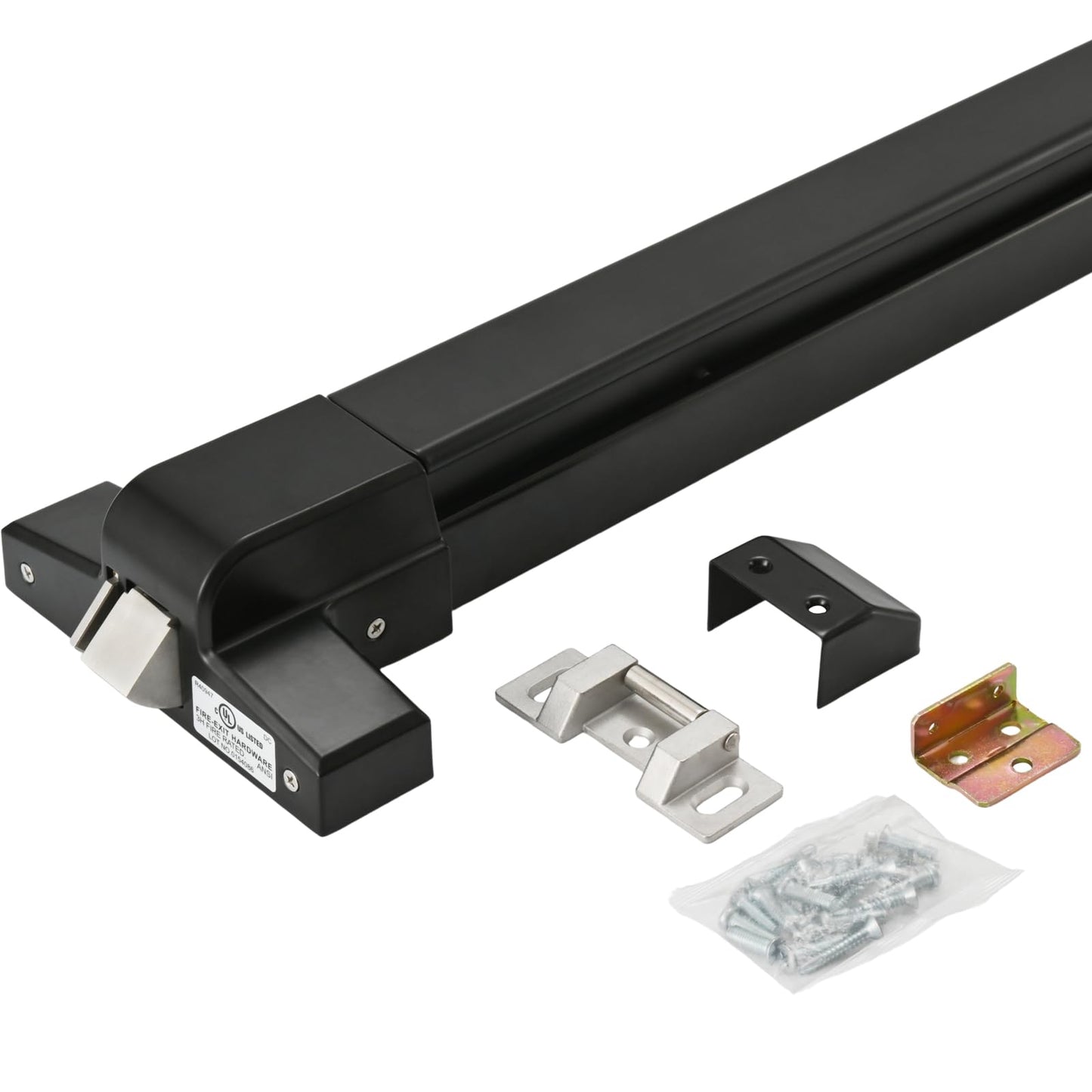 NCLTHS Commercial Push Bar Panic Exit Device with Lever Handle, 304 Stainless Steel, UL10C & ANSI Grade 1 Certified, Emergency Door Hardware (1710P- Push Bar Panic Exit Device+Lever Handle)