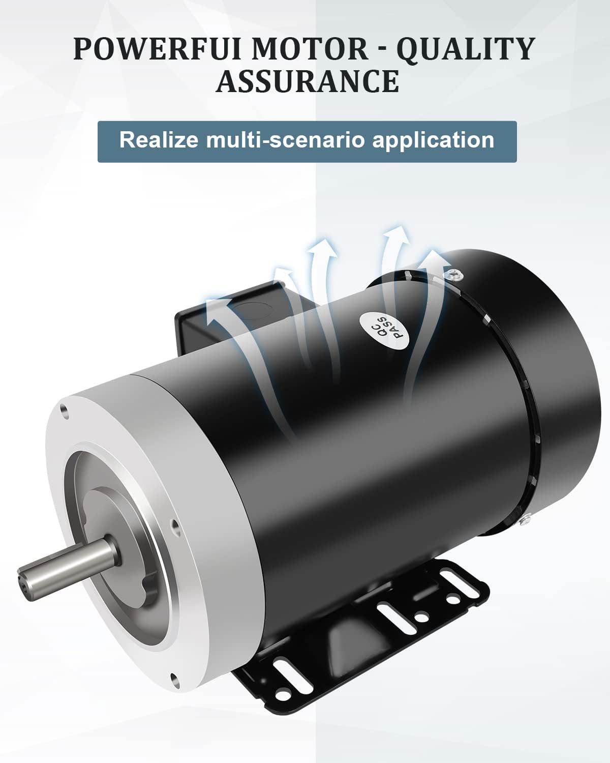 Electric Motor 1.5HP, Air Copmpressor Motor, 1750 RPM General Purpose Motor, Three Phase Motor 5/8" Shaft Diameter 56C TEFC 230/460V