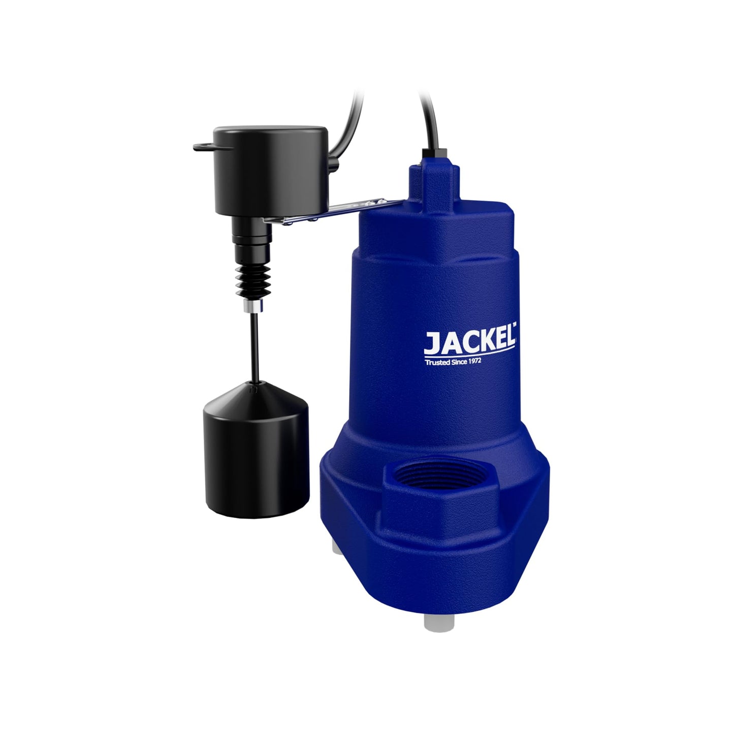 JACKEL SUM500CIV 1/2 HP 5160 GPH Cast Iron Submersible Sump Pump with Vertical Float Switch and Piggy-Back Power Cords