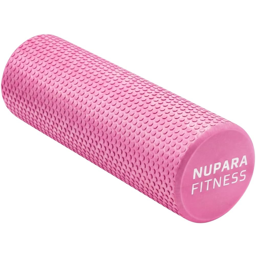 NUPARA FITNESS Foam Roller for Back, Legs, Hips, and Deep Tissue Muscles | Foam Roller for Physical Therapy, Exercise, Running, Cycling, Sports, Recovery, Yoga, and Pilates. (Pink, 18 inch - Large)