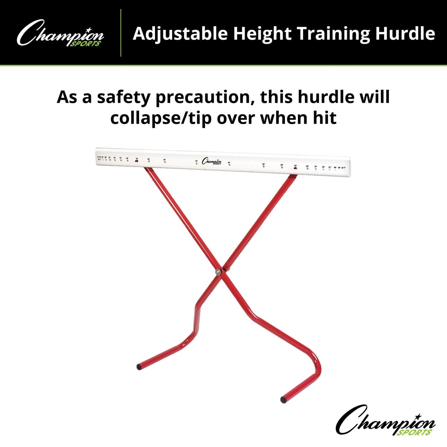 Champion Sports Adjustable Height Training Hurdle, Red