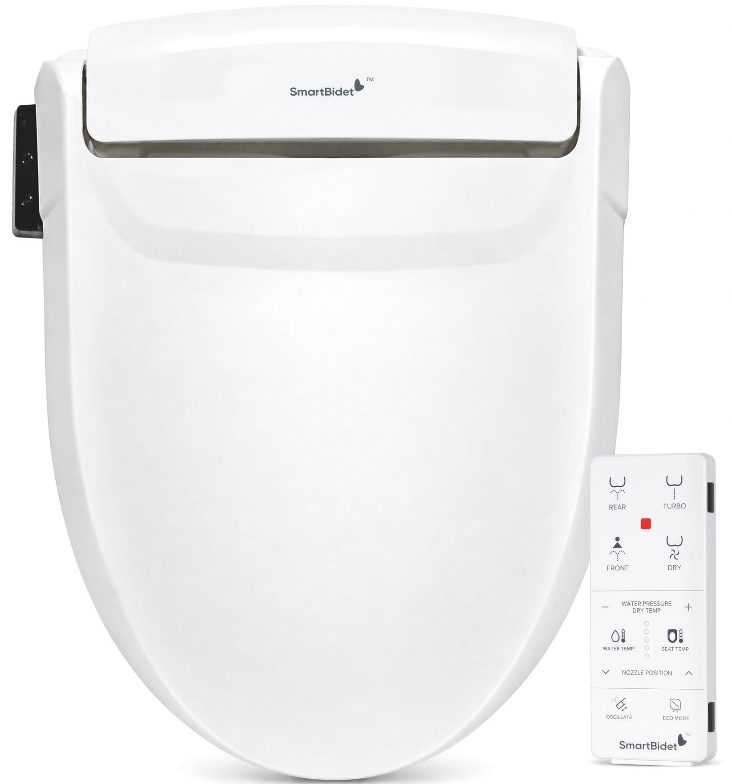 SmartBidet® SB-1000 Smart Bidet Electric Bidet Toilet Seat with Heated Seat, Warm Water, Air Dryer – Remote Control, Elongated