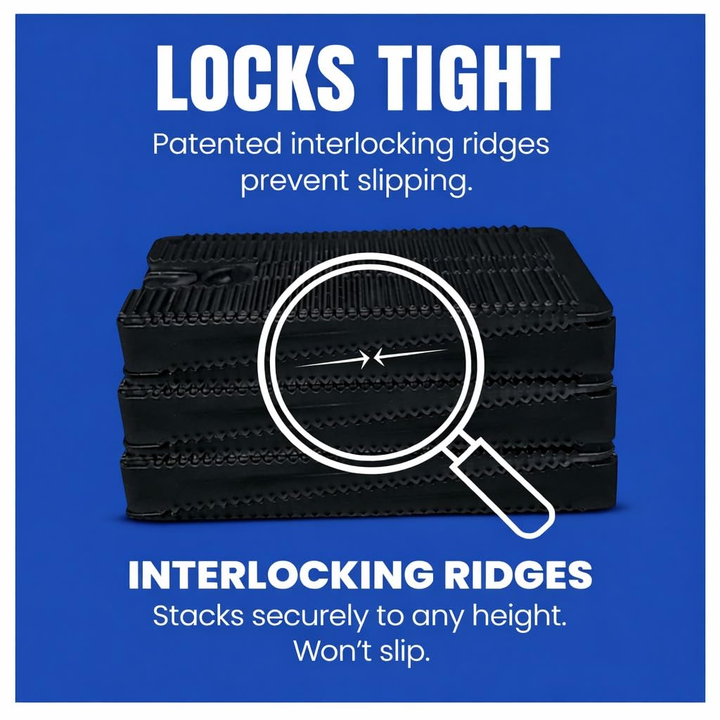 Wobble Wedge Rigid Plastic Shims, Heavy Duty Black 10-Pack, 2000 lbs Load Capacity, Made in USA Industrial Leveling Tools for Machinery & Commercial Equipment