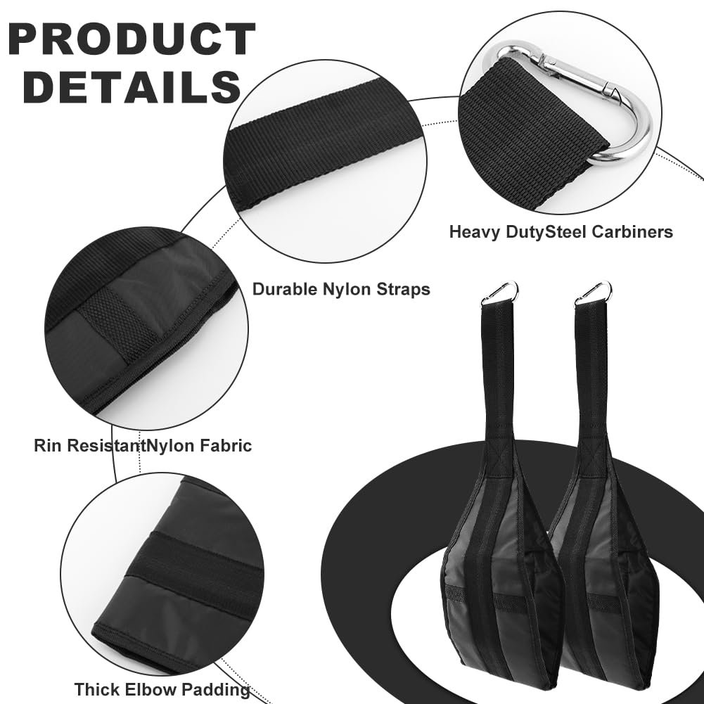 Hanging Ab Straps for Pull Up Bar, Abdominal Muscle Building Padded Arm Support Slings, Ab Sling Straps for Training Knee and Leg Raises, Ab Workout Equipment
