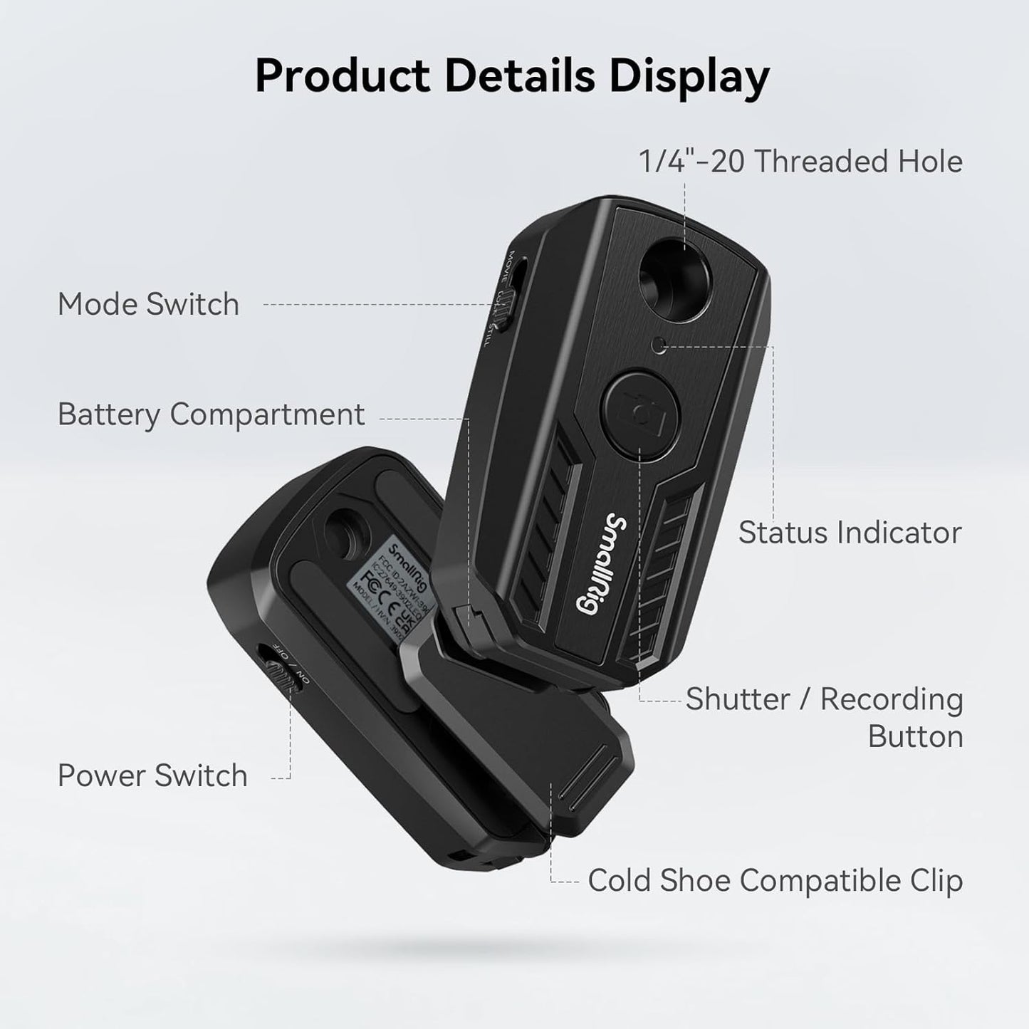SMALLRIG A7 A7R A7R A7R A7S A7 A6700, FX3, A7C, A7CR, A7C ZV-E10, ZV-E10 R5, R5 R6, R7, R8, R10 Wireless Camera Remote