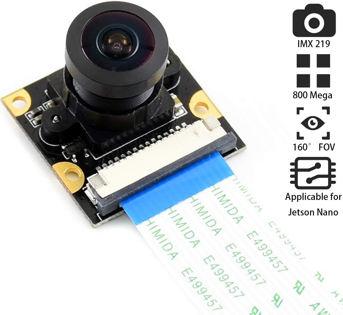 waveshare 8MP IMX219-160 3/3+,8 IMX219 32802464 160 Camera Compatible with Jetson Nano and Raspberry Pi Compute Module
