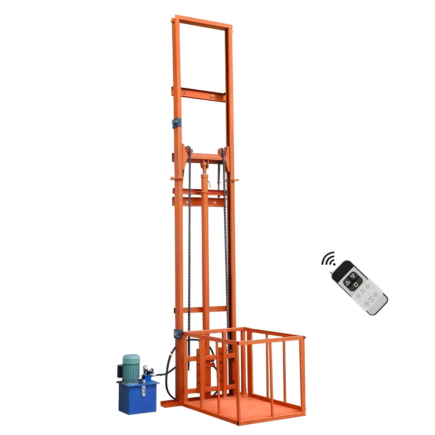 JIN YANG HU 1Ton/2200Lbs Load Electric Platform Lifts,9.8FT Lifting Height Hydraulic Freight Lift Elevator,Wall Mounted Factory Warehouse Home Space Dedicated Freight Elevator
