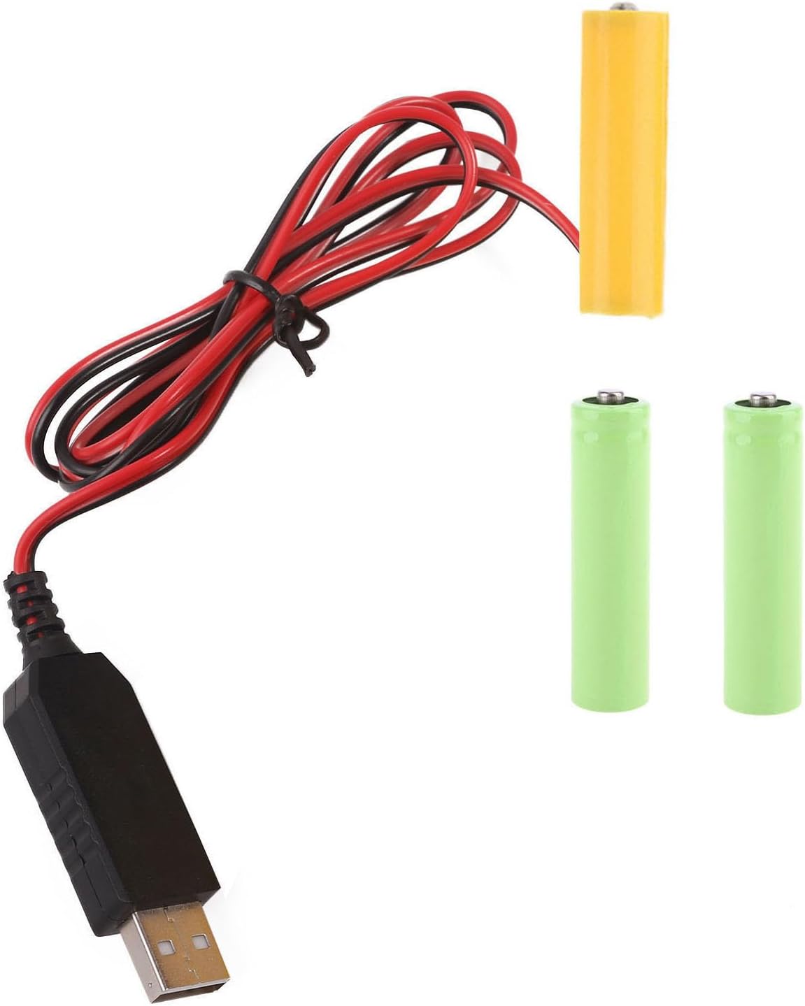 RUINBNC 5v 4.5v (100 200cm USB to Aa Battery Eliminators, to Power Converter with Fake Battery, USB Aa Eliminators