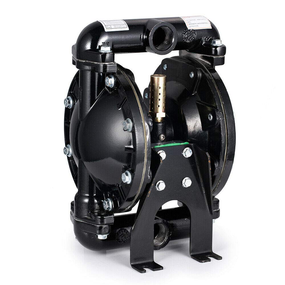 Cozyel Air-Operated Diaphragm Pump Double Diaphragm Pump 1 inch Inlet & Outlet, Dual Diaphragm Air Pump Aluminum 35 GPM Max 120PSI, Nitrile Diaphragm, QBY4-25L