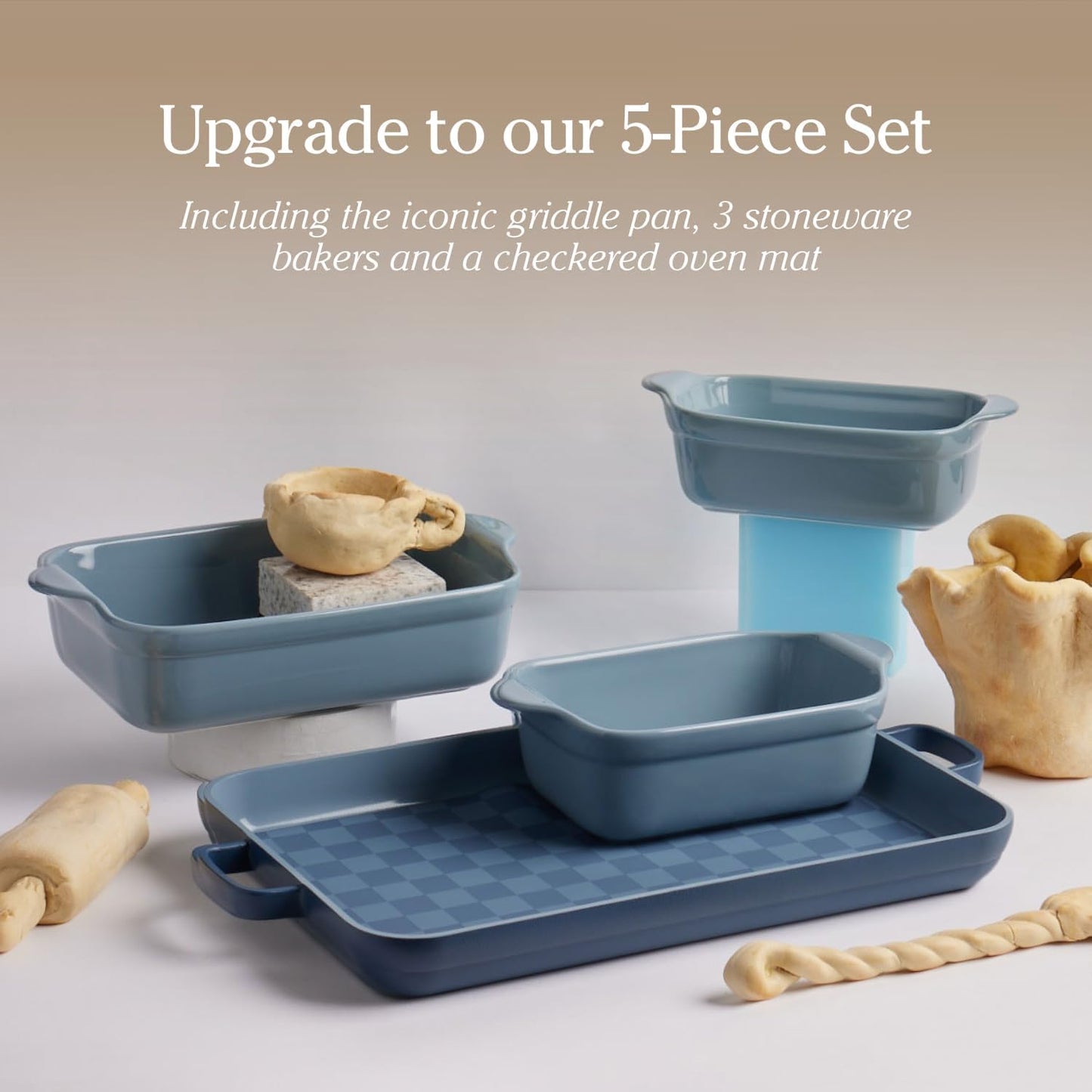 Our Place Griddle Pan - Versatile Nonstick Ceramic Griddle & Sheet Pan | Toxin-Free, Ergonomic Handles | 5 Qt Capacity, Oven Safe to 450°F | Blue Salt