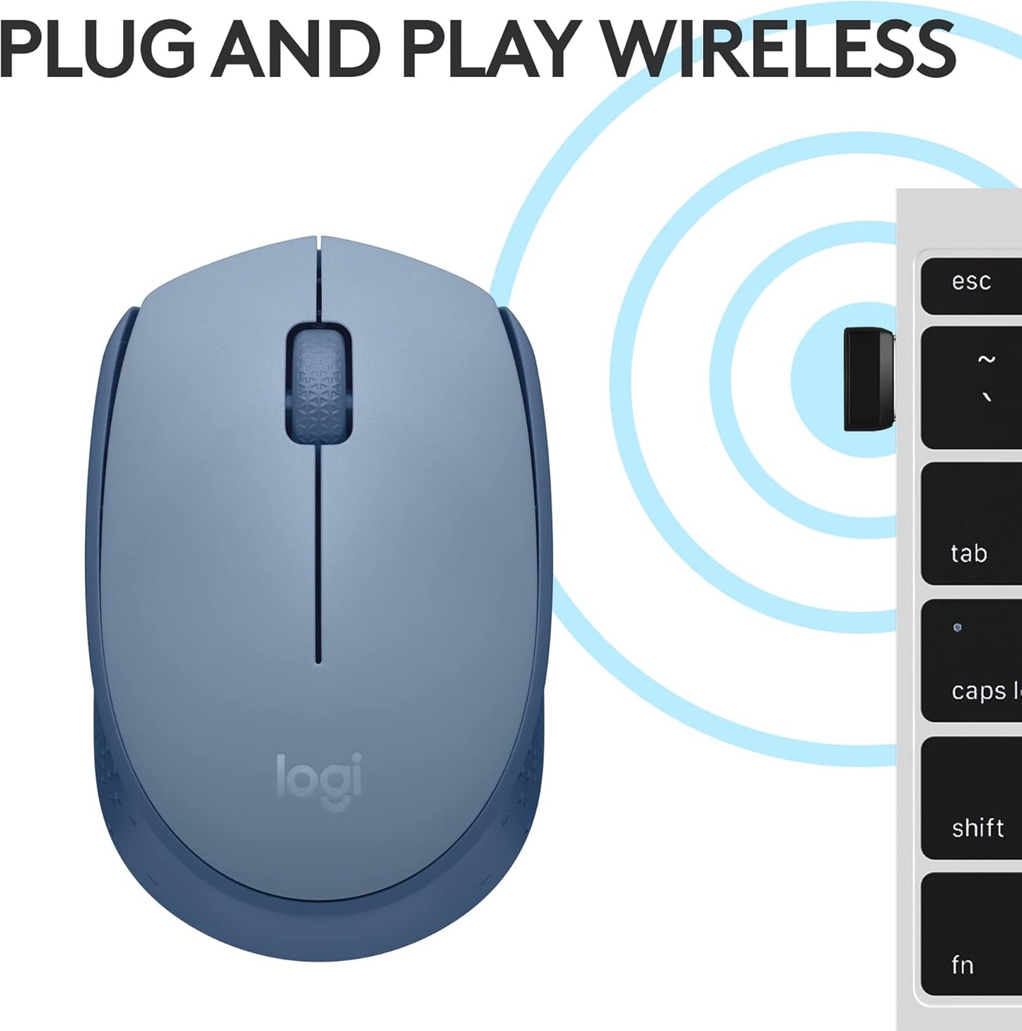 Logitech M170 2.4 12-Months Wireless Mouse for PC, Mac, Laptop, GHz with USB Mini Receiver, Optical Tracking, Battery