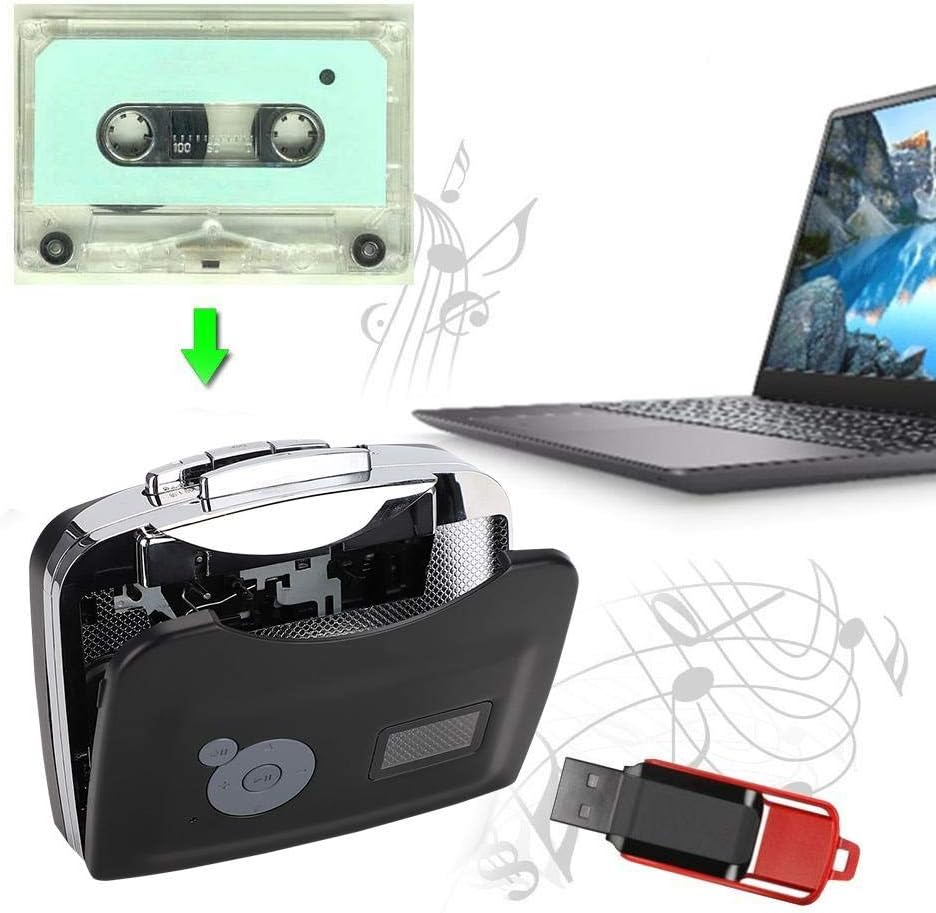 Tangxi Cassette MP3 Cassette Tape to Converter, USB to Digital Converter Player with Earphone, Compatible