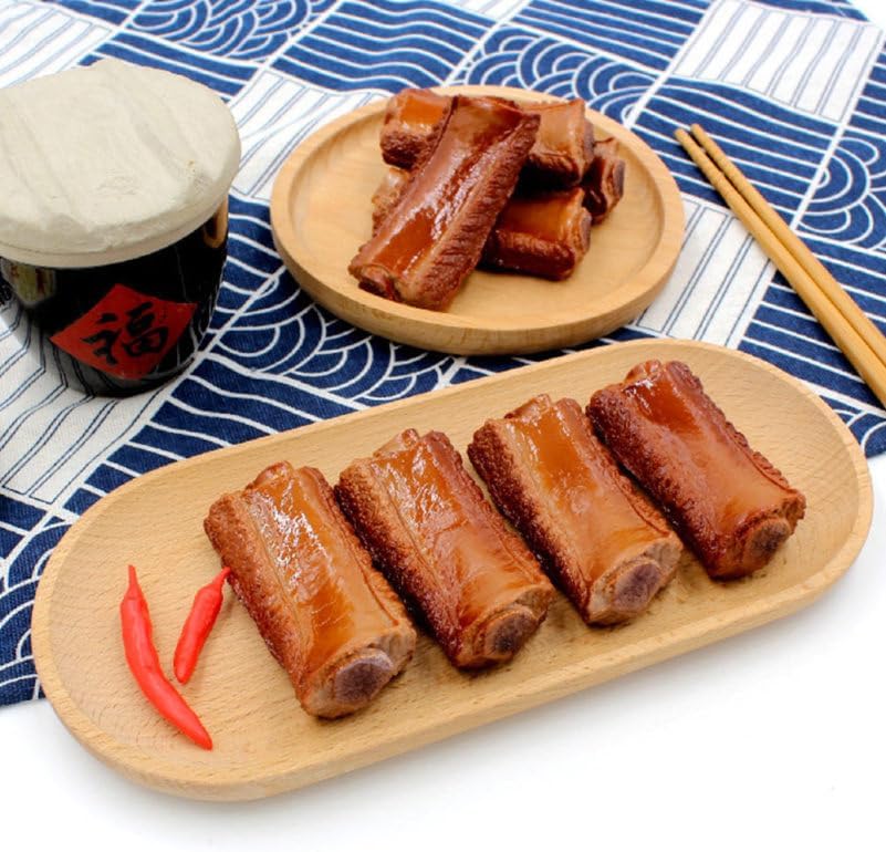 3 Housoutil Simulation Braised Pork Chops Food Model Pieces Realistic Fake Ribs Props for Home Kitchen Decoration