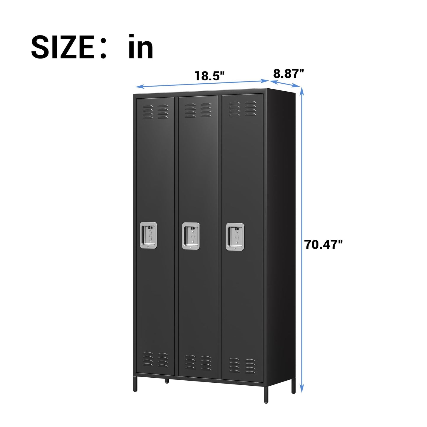 GAOMON 3 Door Metal Lockers, Industrial Double Lockers, Heavy Duty Steel Gym Lockers, Secure Storage Solutions, Perfect for Offices, Gyms, Schools and Homes, Metal Combination Lockers for Employees