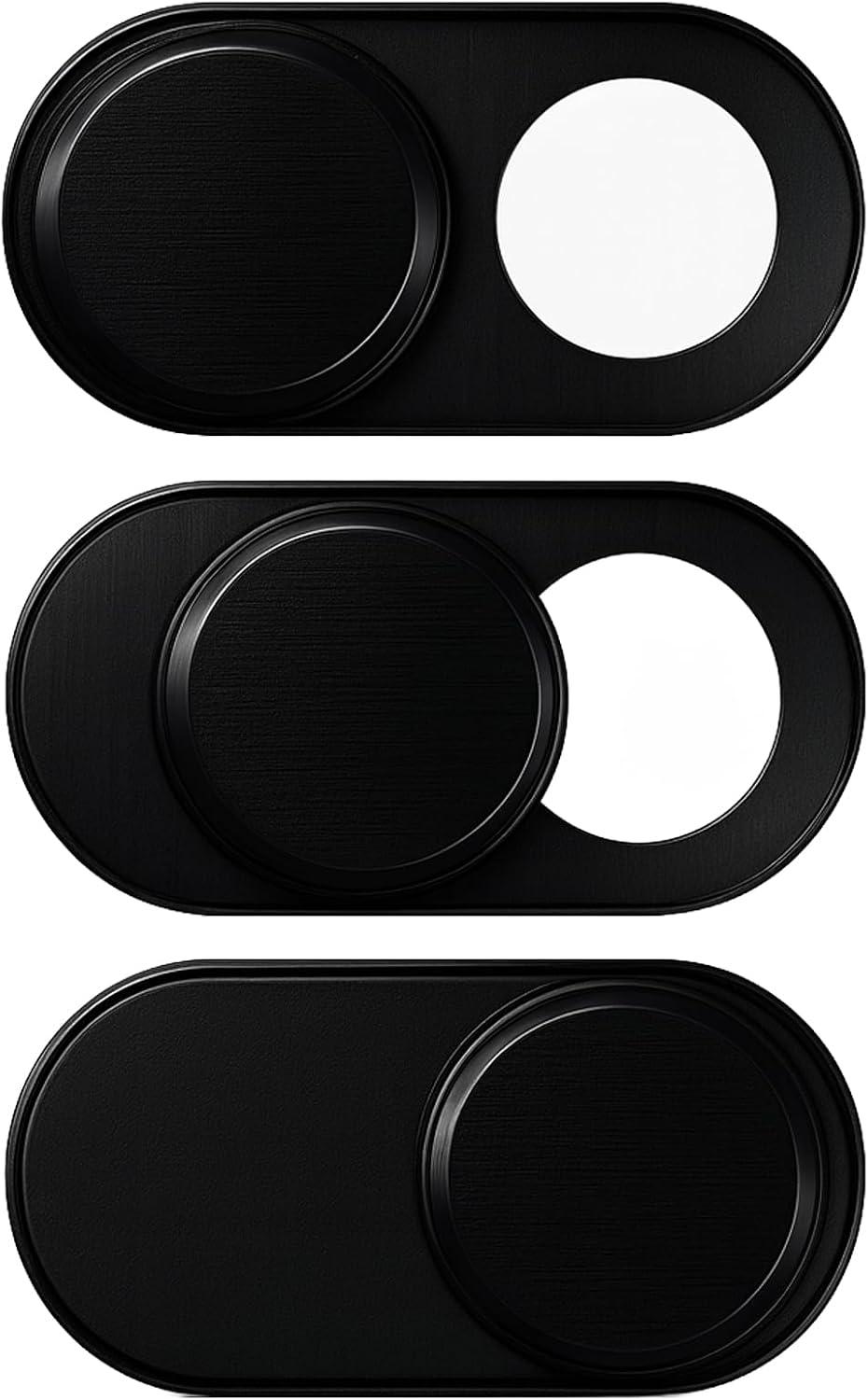 Brvlsoc (3-Pack) Webcam Cover Slide Ultra-Thin Metal Privacy Cover for Laptop, MacBook, iMac, iPad, PC & iPhone Black