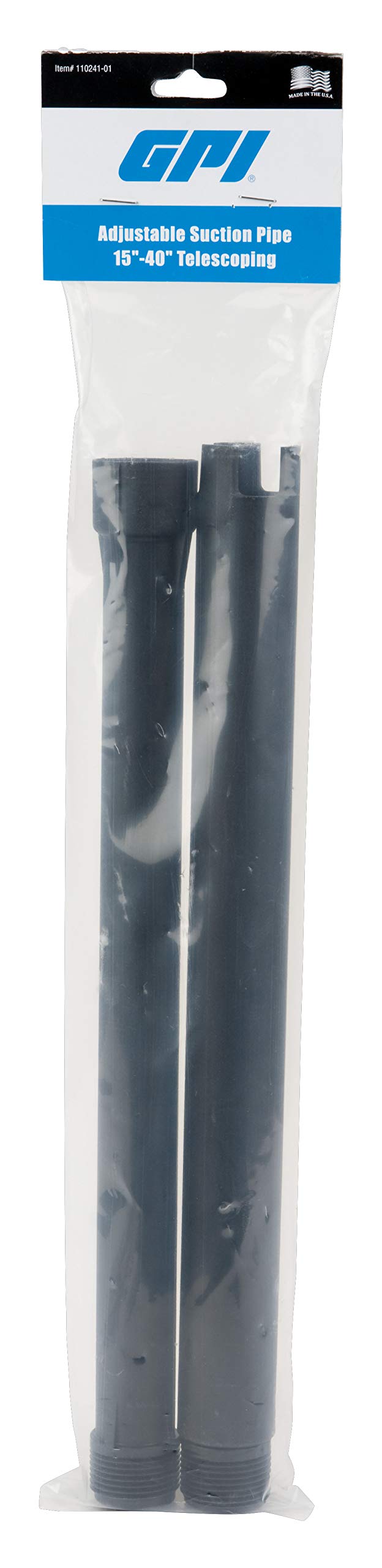 GPI - Telescoping Suction Pipe for Fluid Transfer Pumps, Adjustable 15" to 40", 1" NPT (GPI Genuine Accessory 110241-01)