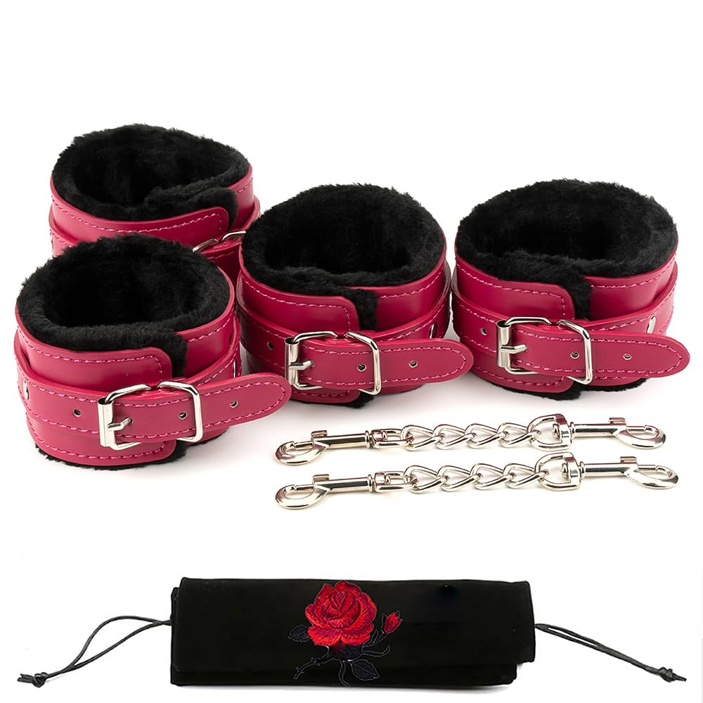 PUQQI Ankle Straps Wrist Cuffs Leather Padded Fitness Sports Training and Home Gym Workouts - Adjustable Straps for Comfortable Fit and Support