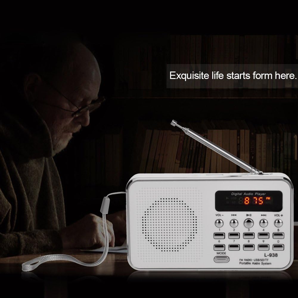 Docooler L-938 3W MP3 1.5 Inch MMC Mini FM Radio Digital Portable Stereo Speaker Audio Player High Fidelity Sound