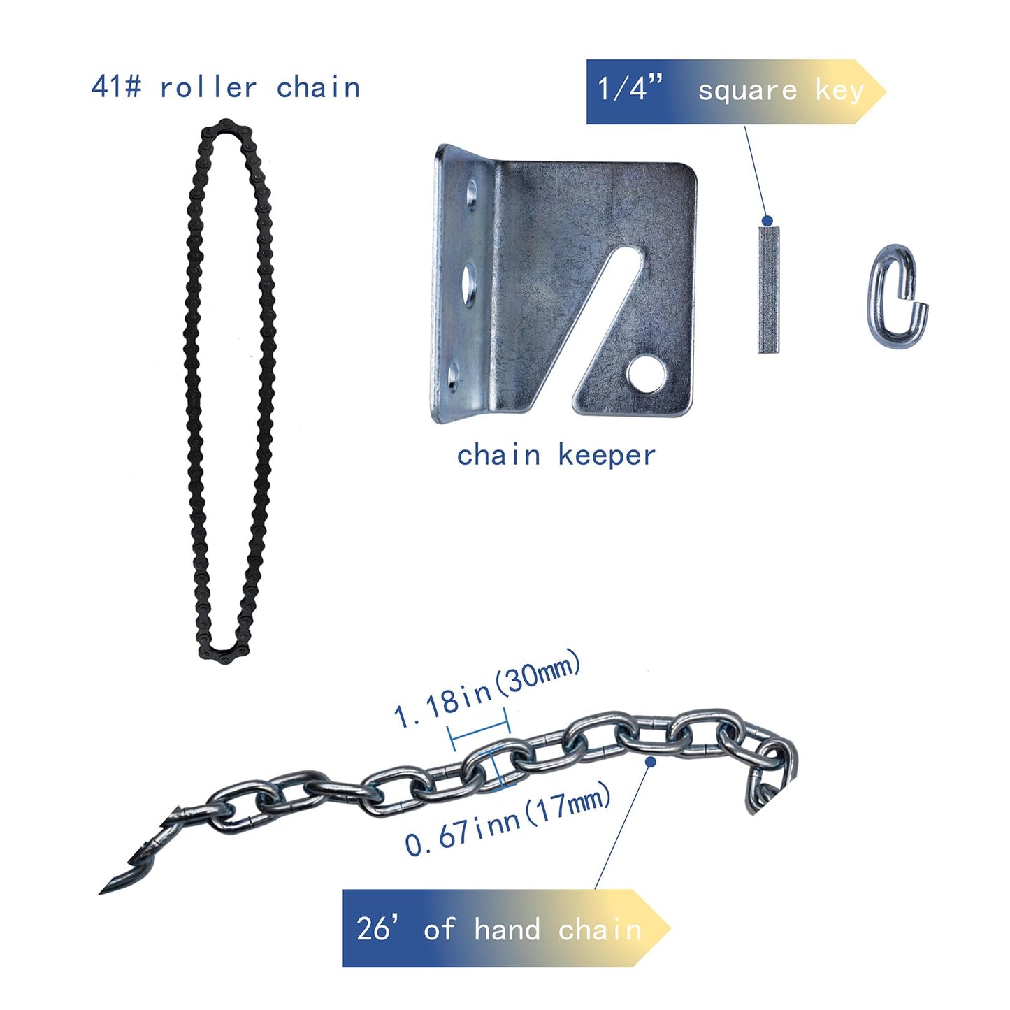 LAJIAOZ Garage Door Jackshaft Chain Hoist - 3:1 Reduced Drive Heavy Duty Hoist for Roll Up Doors and Jackshaft Garage Door Openers