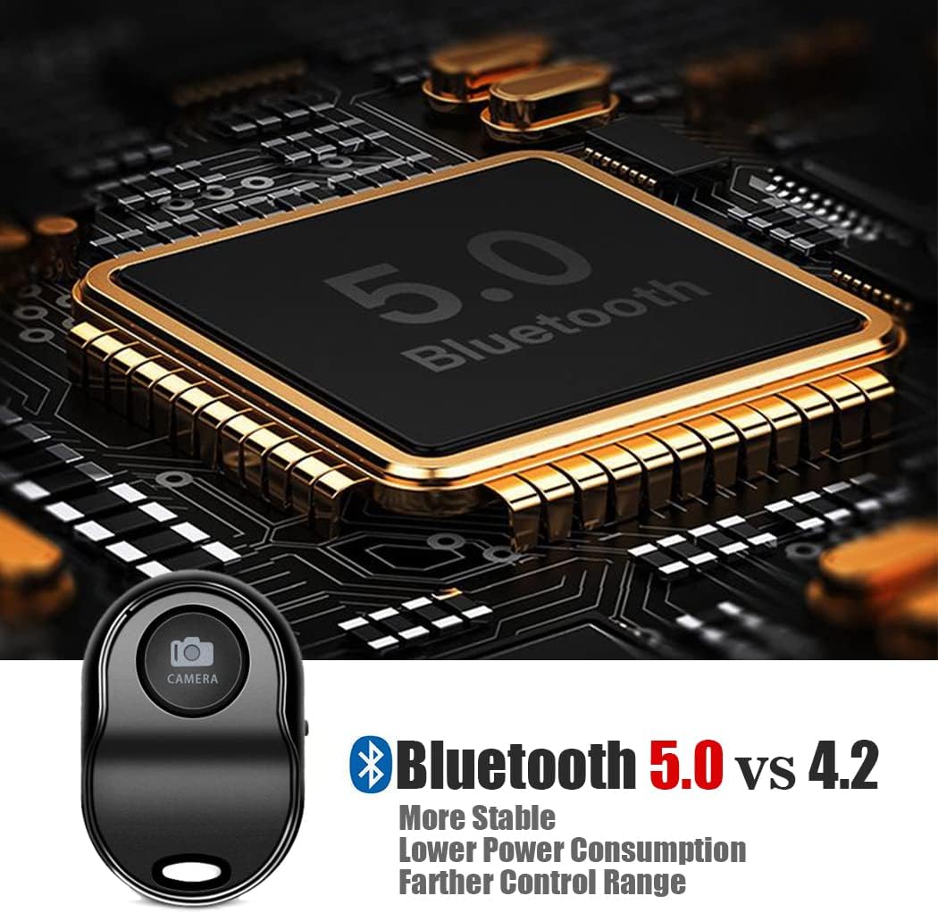 ASHUTB 5.0 [Upgraded] Bluetooth Remote Shutter for iPhone & Android Camera Wireless Remote Control Selfie Button