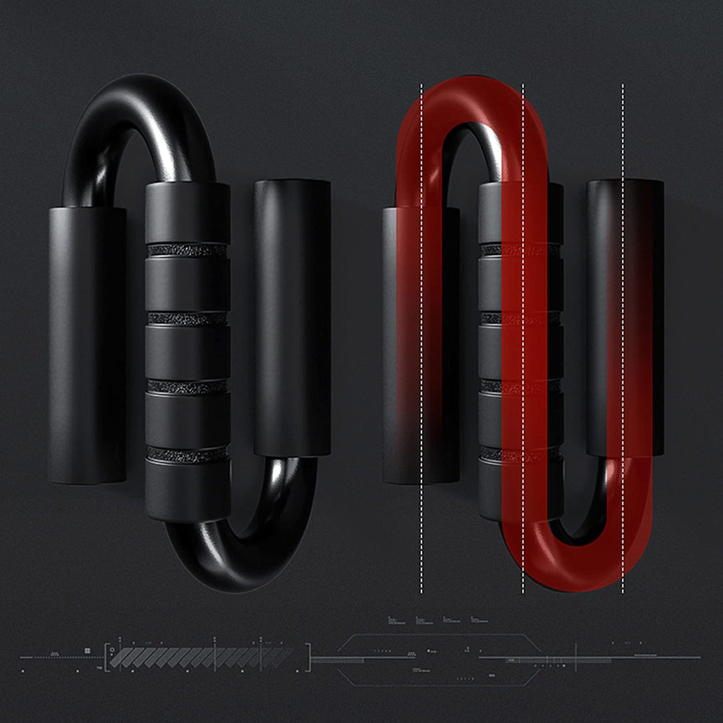AIR-ONE SPORTS Push Up Bars - 600 lb Capacity, Extra Thick Non-Slip Foam Grips, Heavy Duty, Ideal for Home Gym Strength Training, Suitable for Users Over 200 lbs, Black & Red