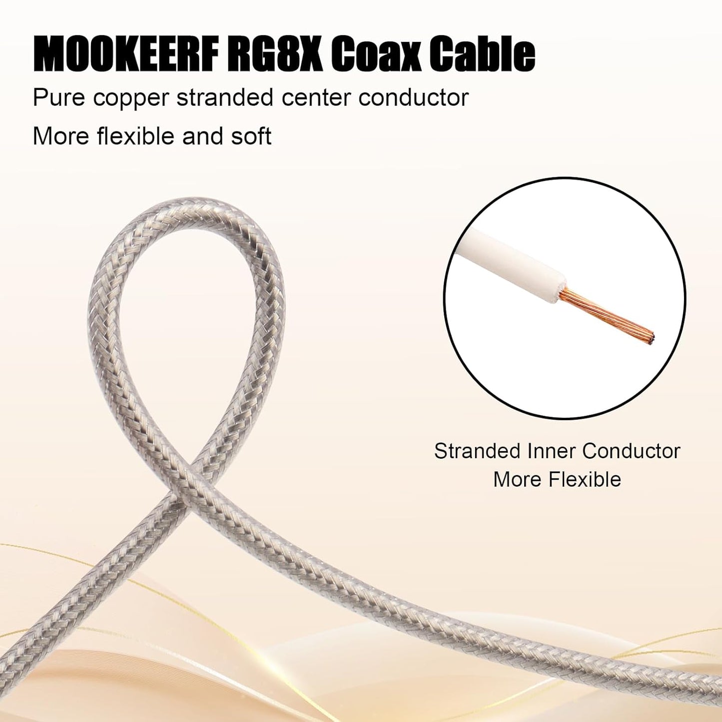 RG8X 15FT,Ultra 50 MOOKEERF SMA Male to SMA Male Coaxial Cable Low Loss SMA Extension Cable ohm for Router,GPS,RF