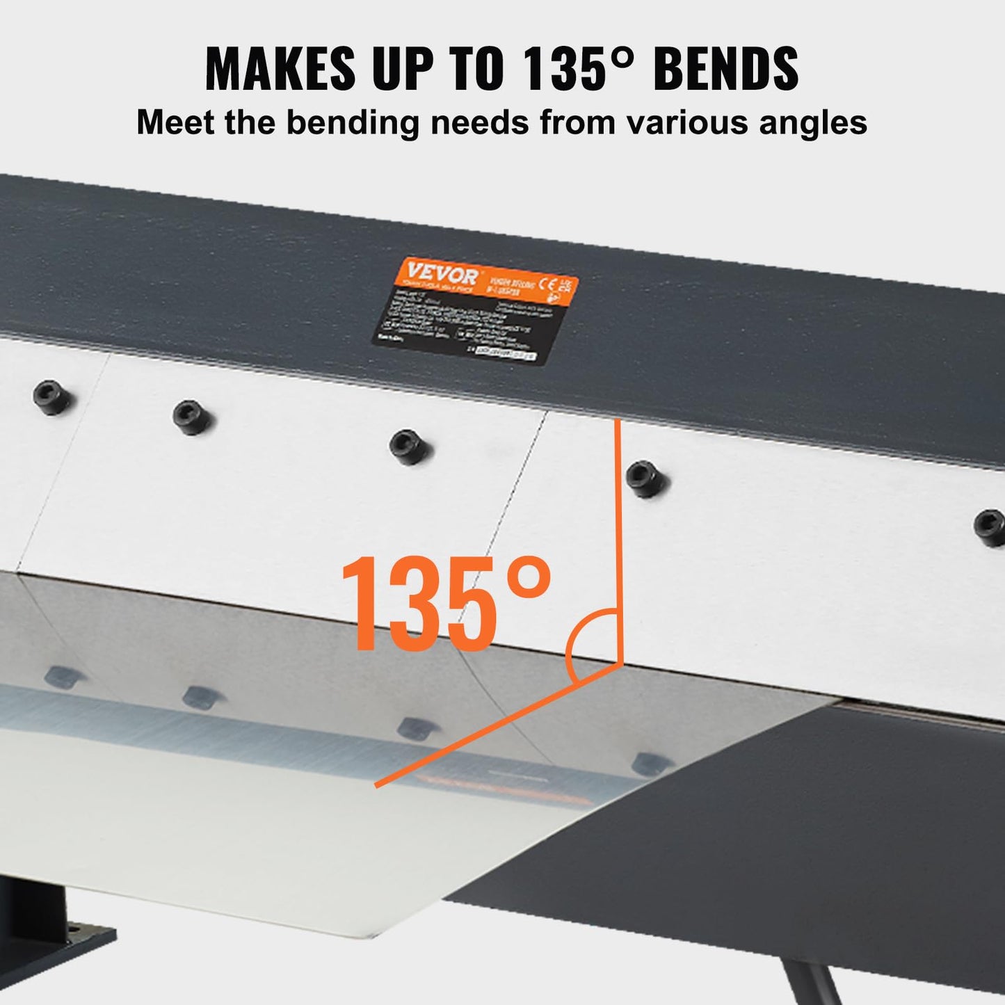 VEVOR Box and Pan Brake, 24in, Portable Metal Bender with 0-135° Bending Angle, Capable of Handling 20 Gauge Low Carbon Steel & 14 Gauge Aluminum, with 5 Adjustable Fingers for Sheet Metal Bending
