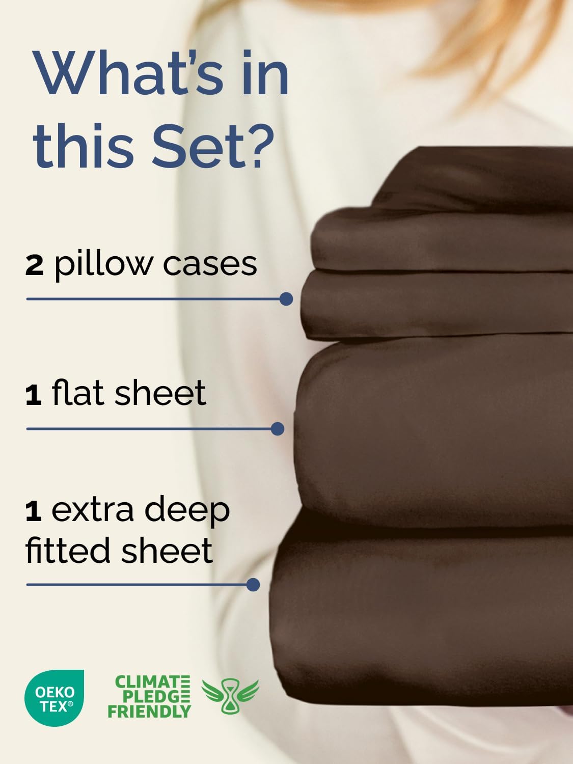 Skiennix Extra Deep Twin Sheet Set - 4-Piece Breathable Cooling Sheets | Luxury Hotel Bedding - Soft, Wrinkle-Free, Brown