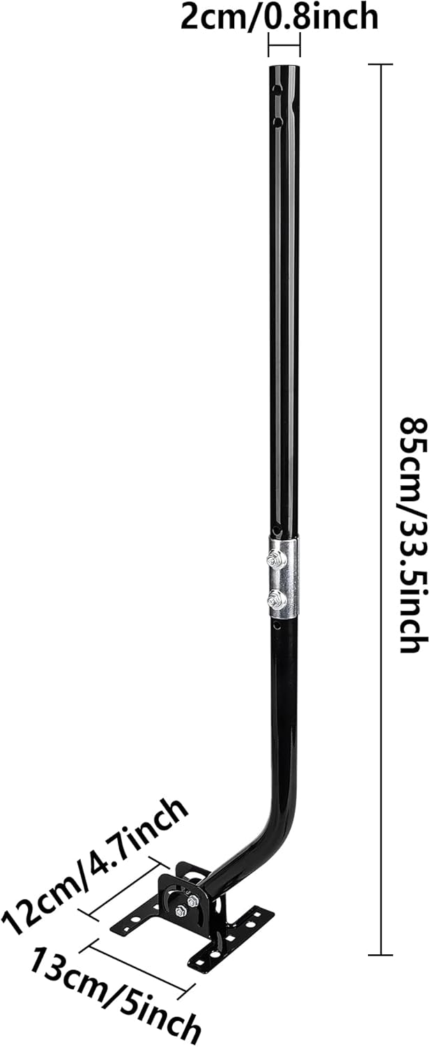 LFUTARI 32.8" Universal TV Antenna MountAdjustable Antenna Mounting PoleWeatherproof Mast PoleSteel J-Mount
