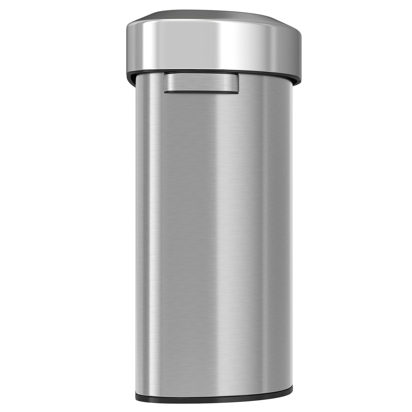 iTouchless 18 Gallon Stainless Steel Semi-Round Open Top Trash Can and Recycle Bin, 68 Liter, Slim and Space-Saving Design for Home, Office, Kitchen, Restaurant, Restroom, Large Capacity