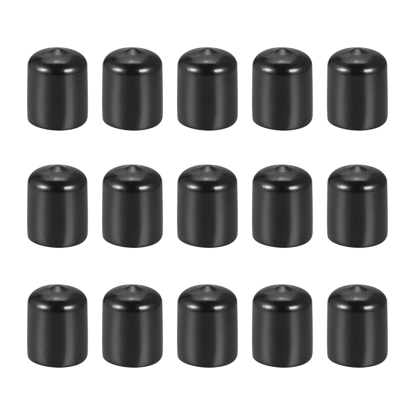 DMiotech 15 Pack 20mm ID Black Screw Thread Protectors Rubber End Caps Bolt Covers for Screw Bolt Furniture Pipe