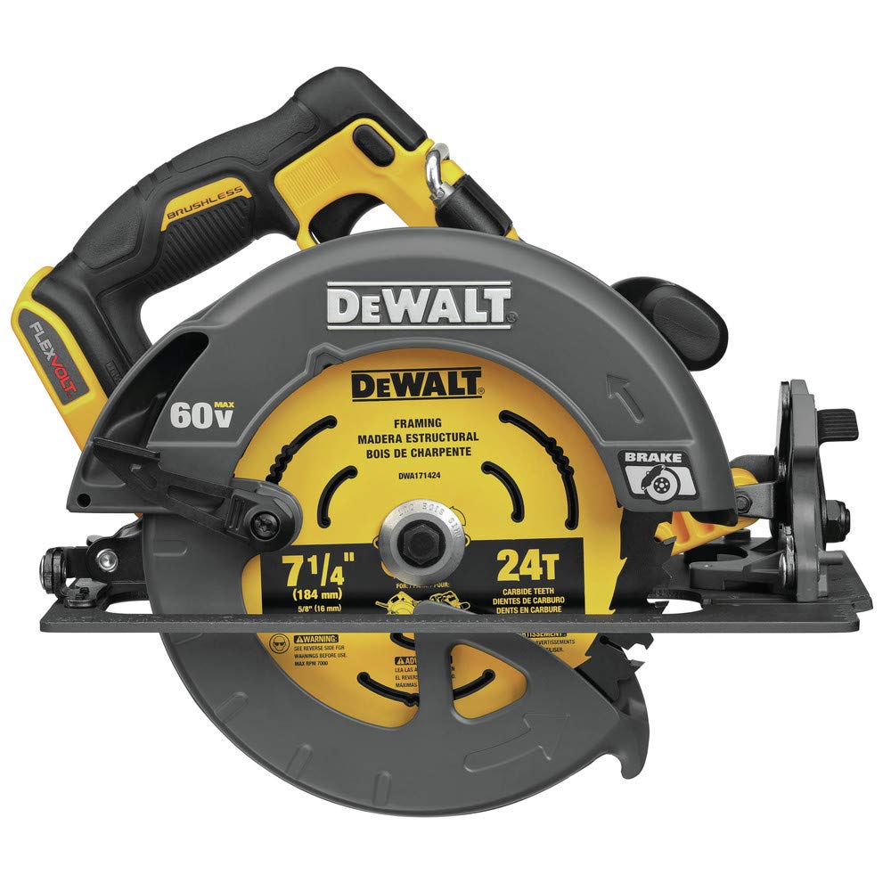 DEWALT FLEXVOLT 60V MAX* Circular Saw with Brake, 7-1/4-Inch, Tool Only (DCS578B)