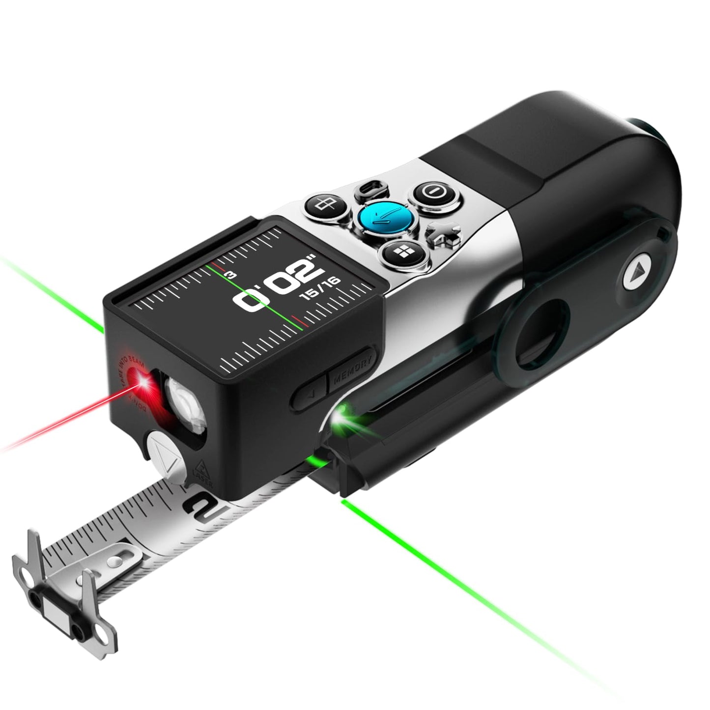 MiLESEEY XTAPE1 Digital Tape Measure with Laser, Fathers Day Dad Gifts 1/32" Accurate Auto Lock Tape Measuring Tool with Green Aligning Laser, Replaceable Tape Modular, P2P, APP Sync, Gift for Men
