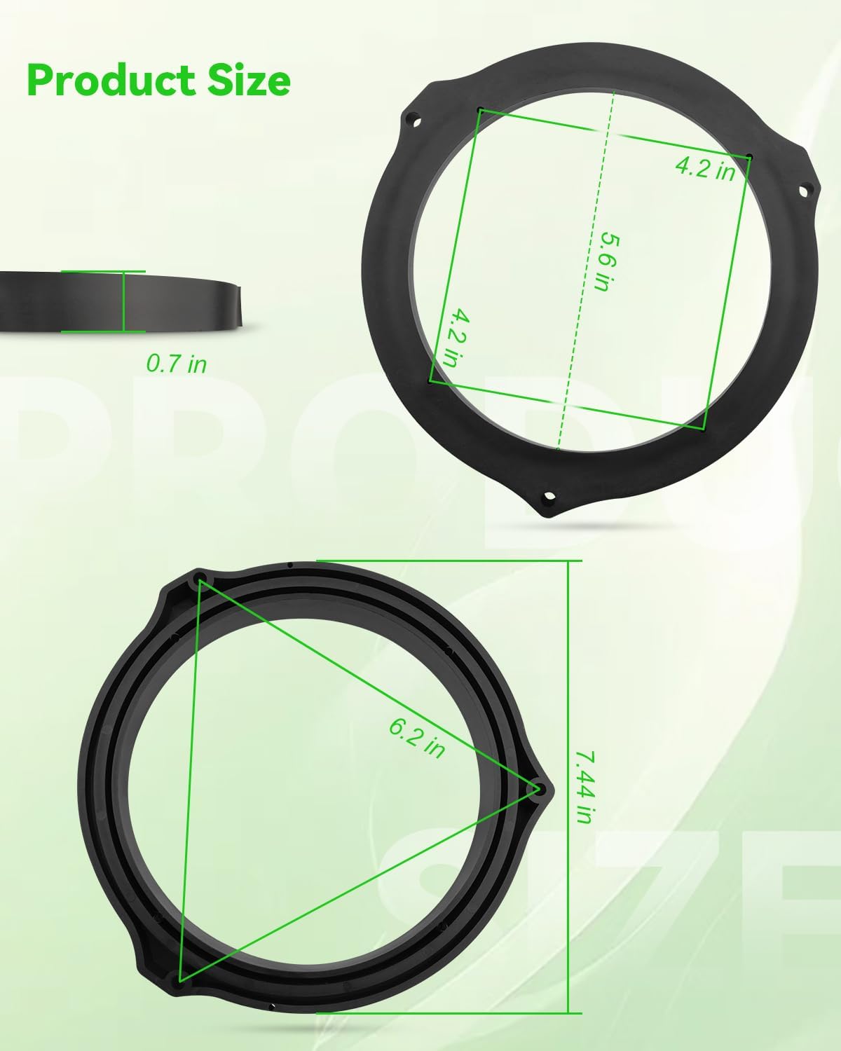 VelvetunVillay 6.5 Inch 2 Mk4 Front Rear Door Speaker Spacer with Speaker Wiring Harness PCS Fit for Ford Fusion