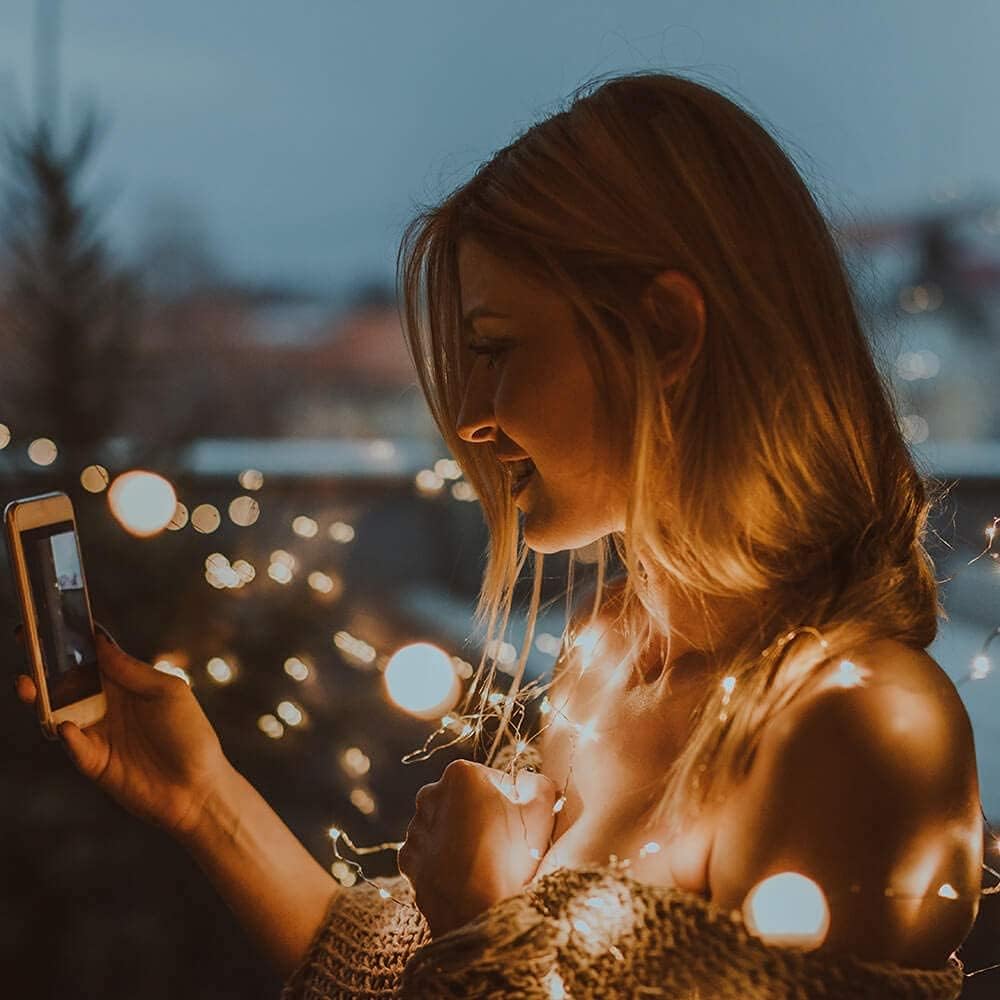 Skiennix Photo Clip String Light - 33Ft 100LED Fairy Lights with Timer & 50 Clear Clips for Décor