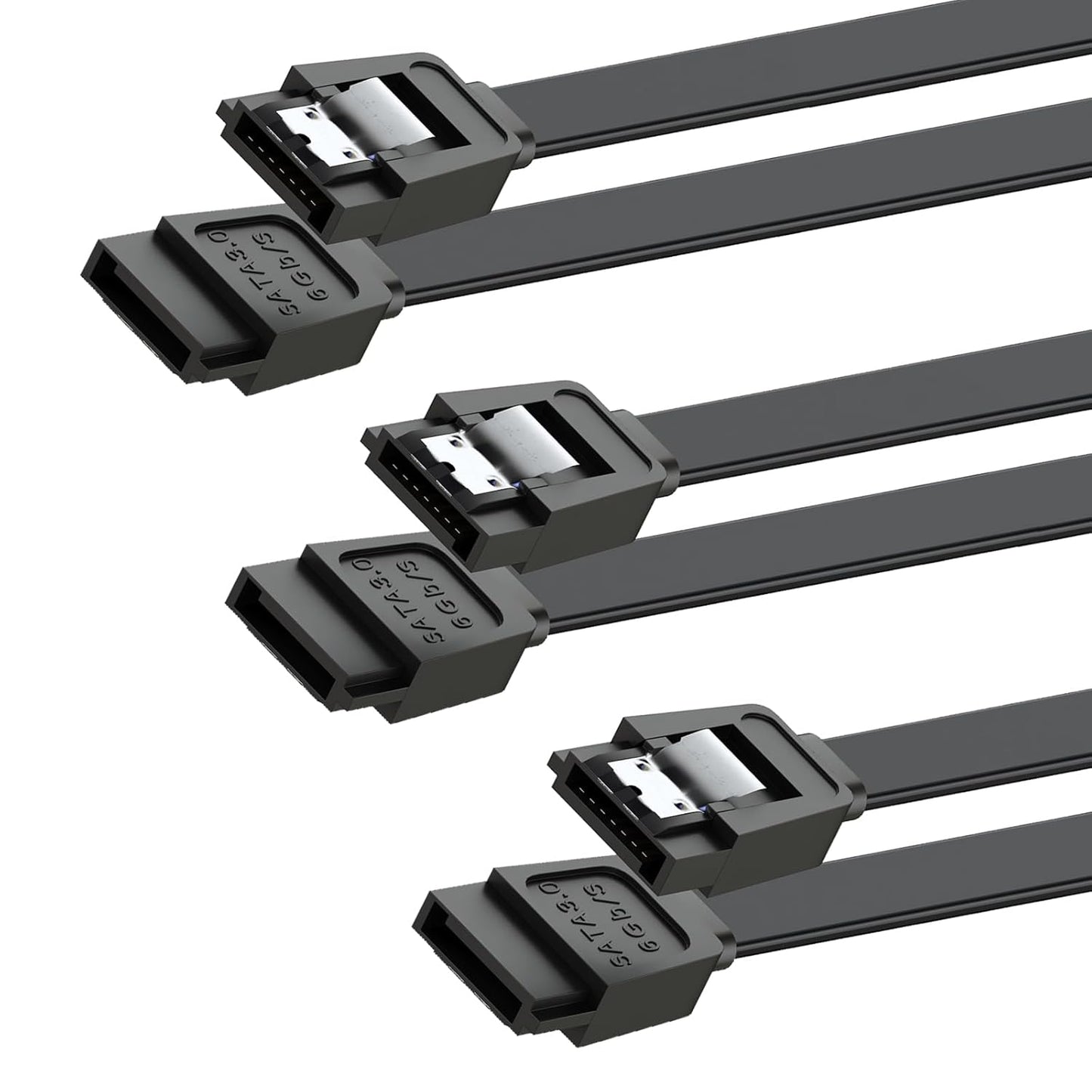 Mbiydeg Data,3 6Gbps 15 Inch SATA Cable III for SSD HDD PCS Straight Angle Sata Data Cable Compatible for SATA Hard