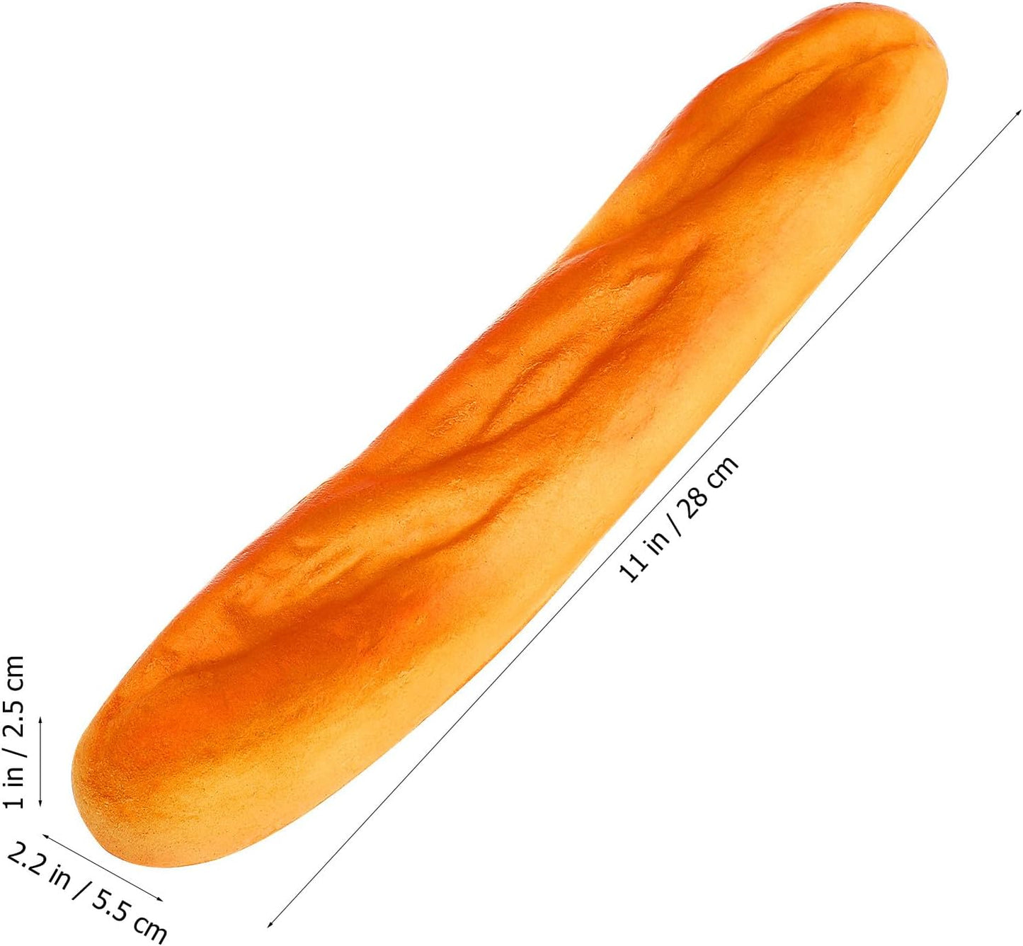 3 10.62In DOITOOL Pcs Artificial Long Bread Loaves Realistic Fake Bread Toy Props for Photography Display and Play Food