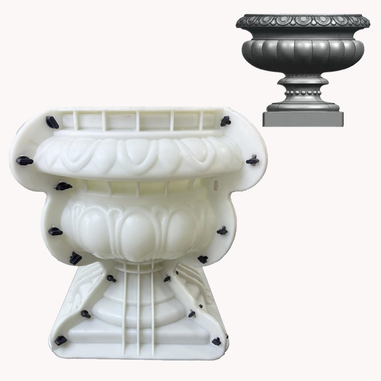 DIYUNIMOULD Extra Large Planter Molds,19.68 * 19.68 * 19.68 Inches Extra Large Flowerpot Molds Inset Drainage Pipe for Your Garden Decor