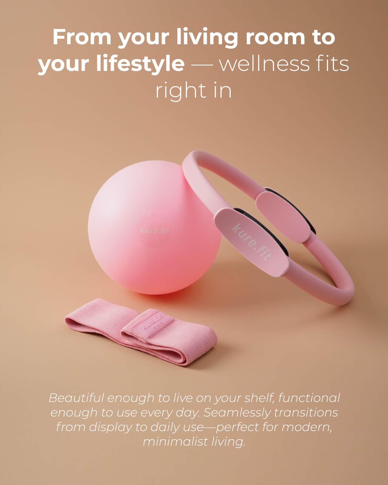 kure.fit Pilates Kit for Women – Home Pilates Equipment Set with Ring, Ball & Resistance Bands | Pilates Starter Kit with Accessories in Gift Box
