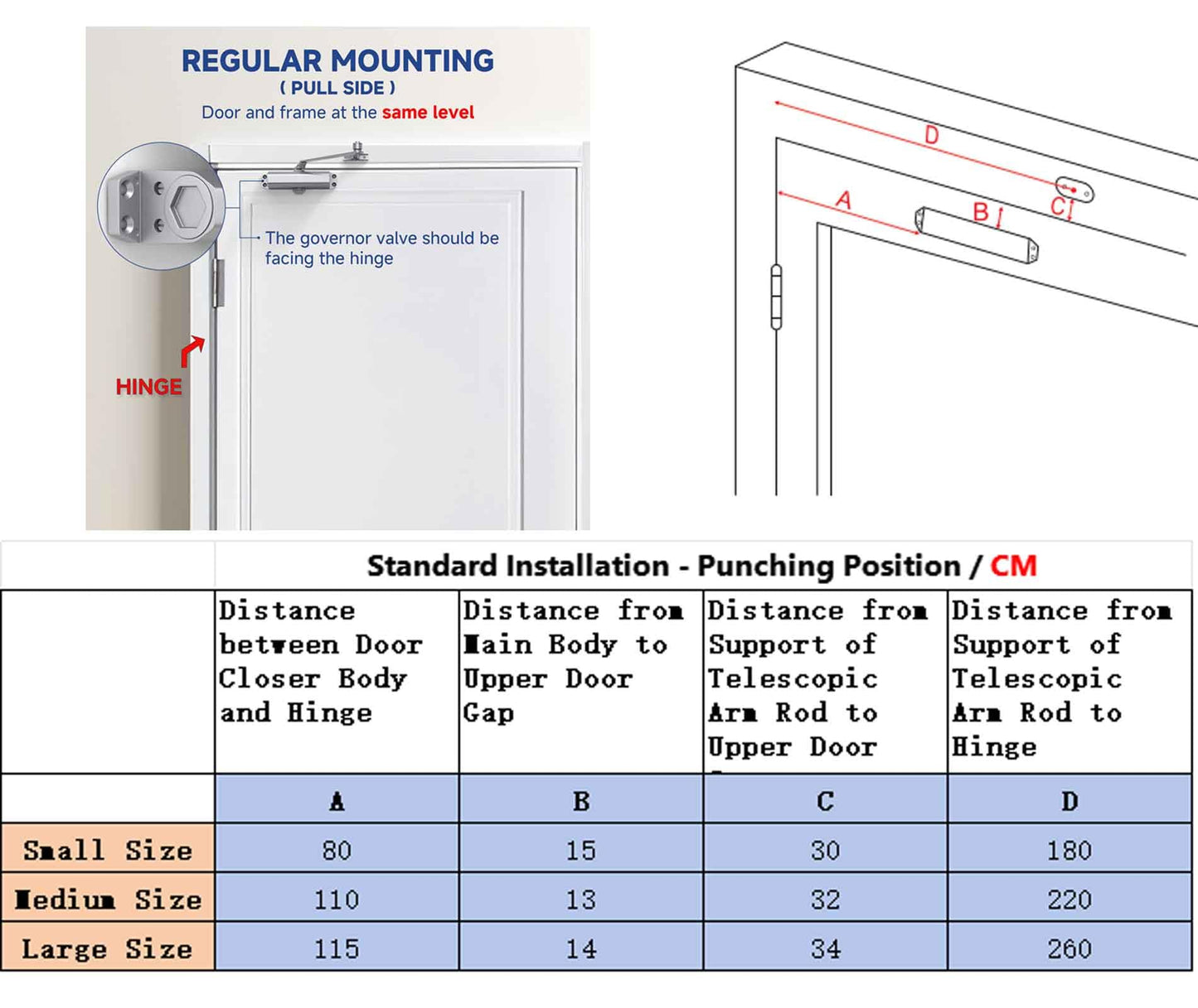 Baridwon Heavy Duty Commercial Door Closer, Hydraulic No Slam, Adjustable Speed, Hold Open, Silver Aluminum Steel, Indoor/Outdoor, DIY Installation