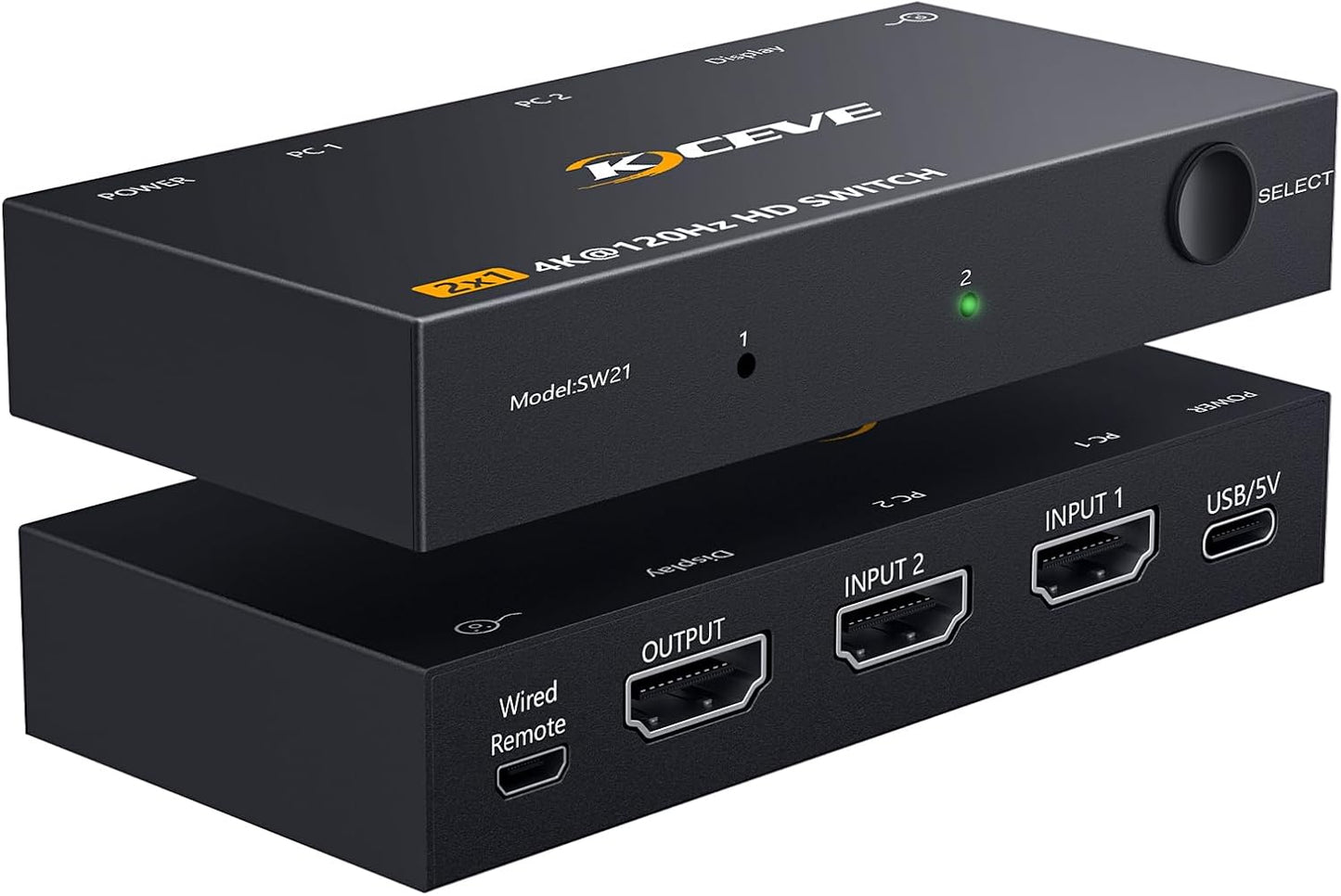 Reyoten 2 1 4K@120Hz 2 1 3D, PS5 PS4, HDMI Switch in Out, HDMI Switch, HDMI Switcher, in Out, Supports HDR, Compatible